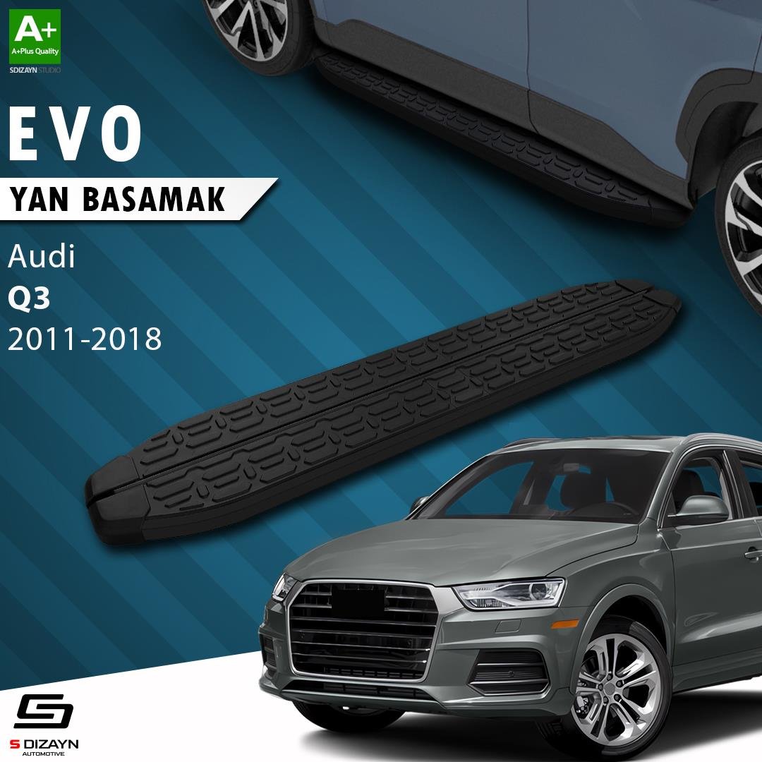 S-Dizayn Audi Q3 8U Evo Siyah Yan Basamak 173 Cm 2011-2018 A+ Kalite