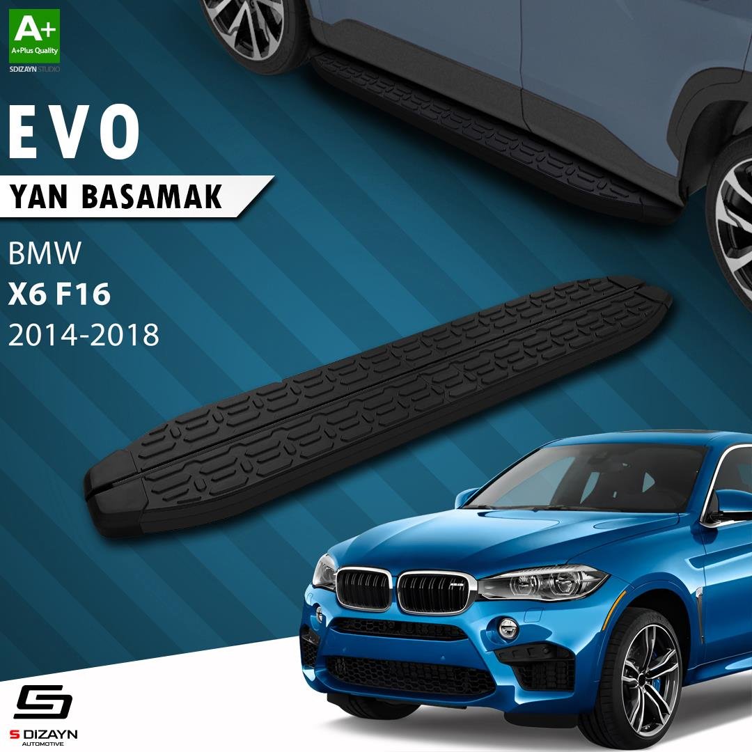S-Dizayn Bmw X6 F16 Evo Siyah Yan Basamak 193 Cm 2014-2018 A+ Kalite