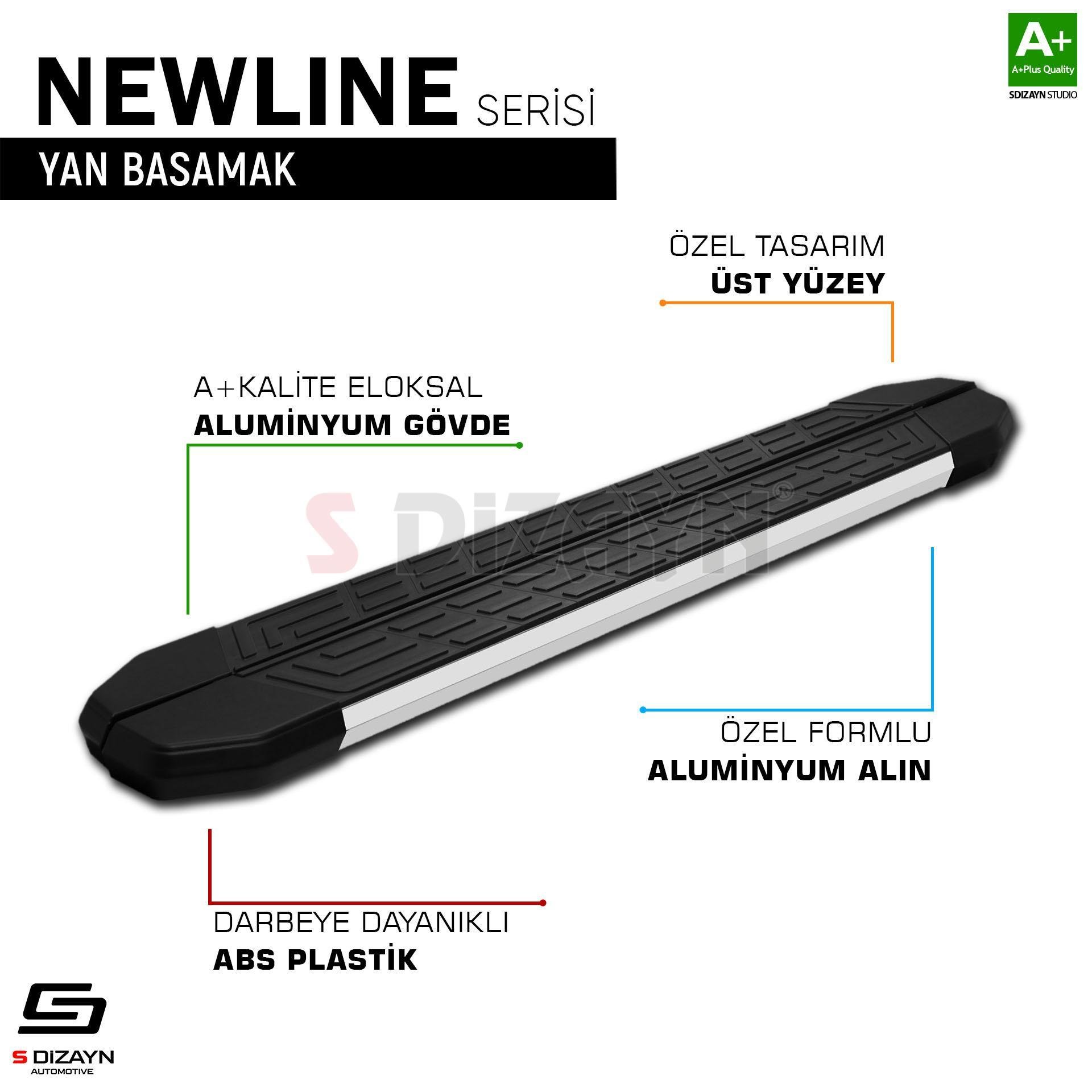 S-Dizayn BYD Atto 3 NewLine Aluminyum Yan Basamak 193 Cm 2022 Üzeri