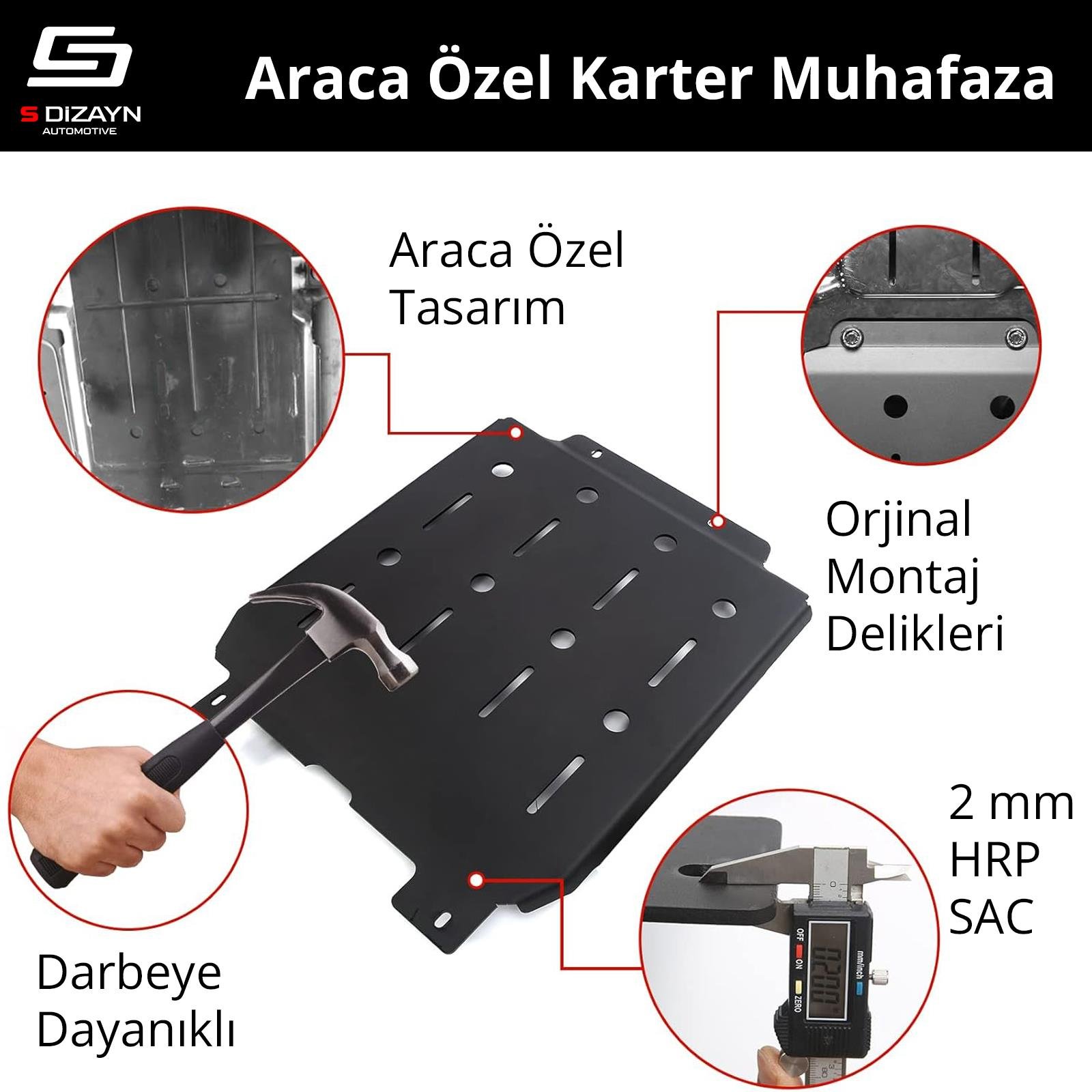 S-Dizayn Chery Omoda5 Çelik Karter Muhafaza Koruma 2022 Üzeri A+ Kalite