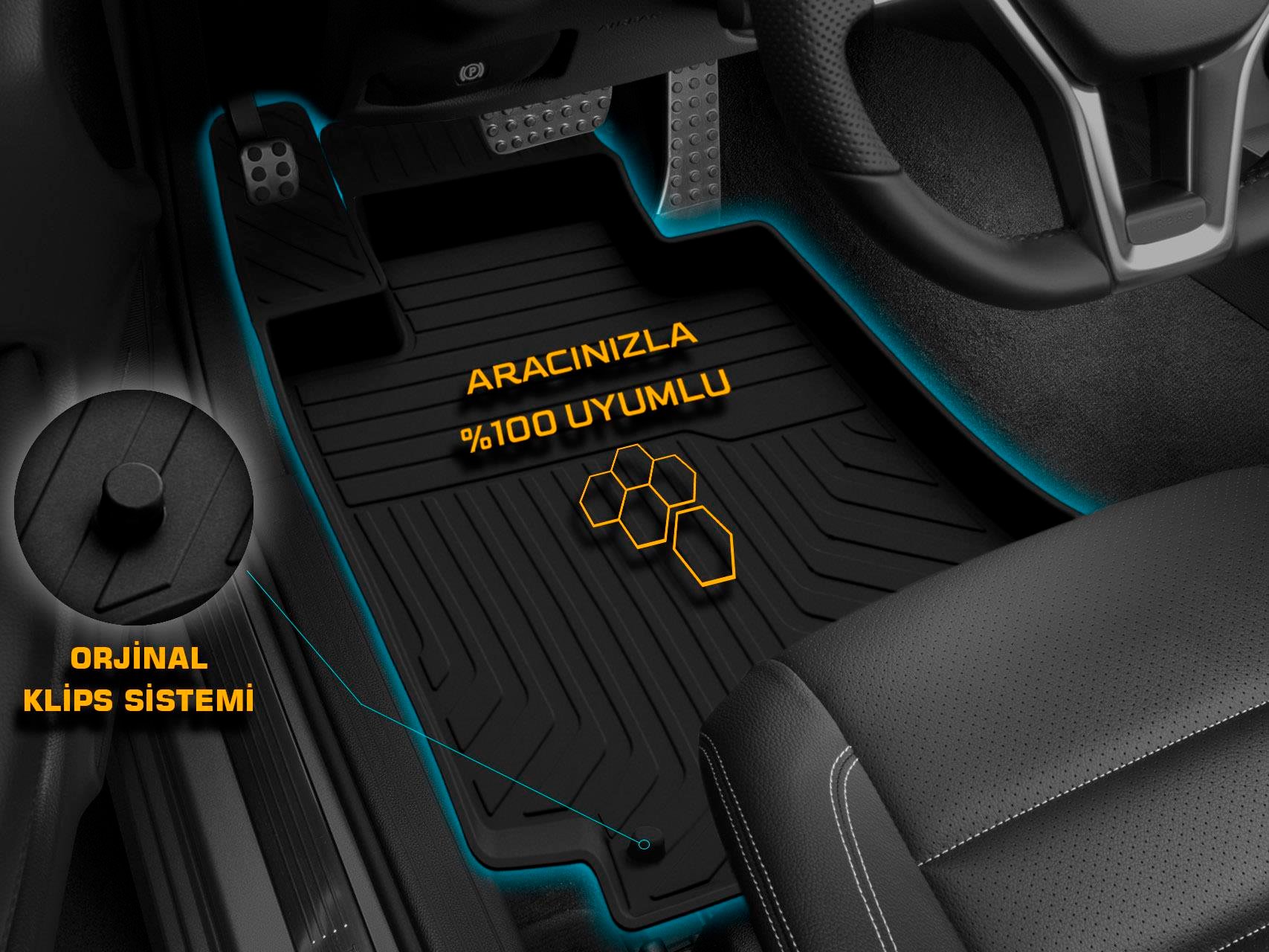 S-Dizayn Chery Tiggo 7 Pro 4D Havuzlu Paspas 2022 Üzeri A+Kalite