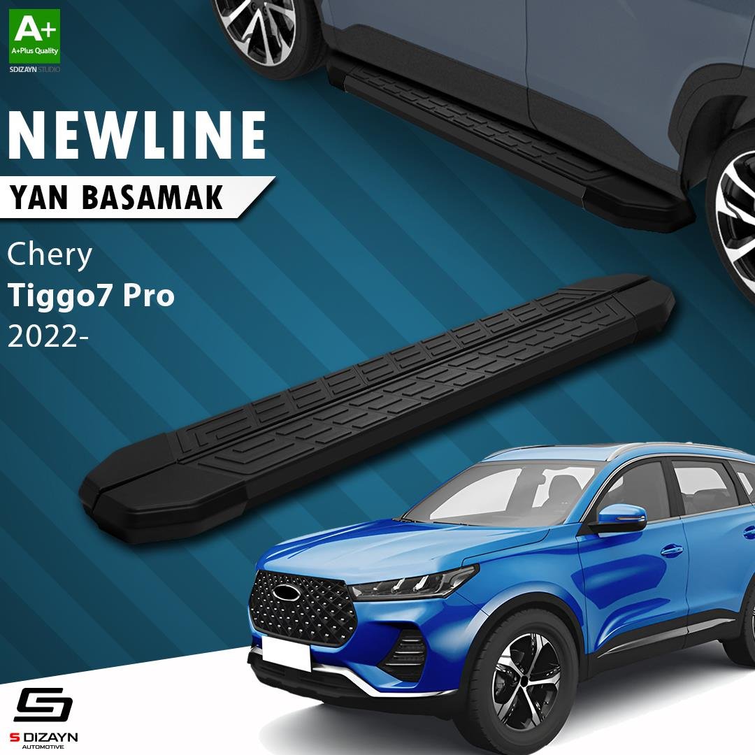 S-Dizayn Chery Tiggo7 Pro NewLine Siyah Yan Basamak 183 Cm 2022 Üzeri A+ Kalite