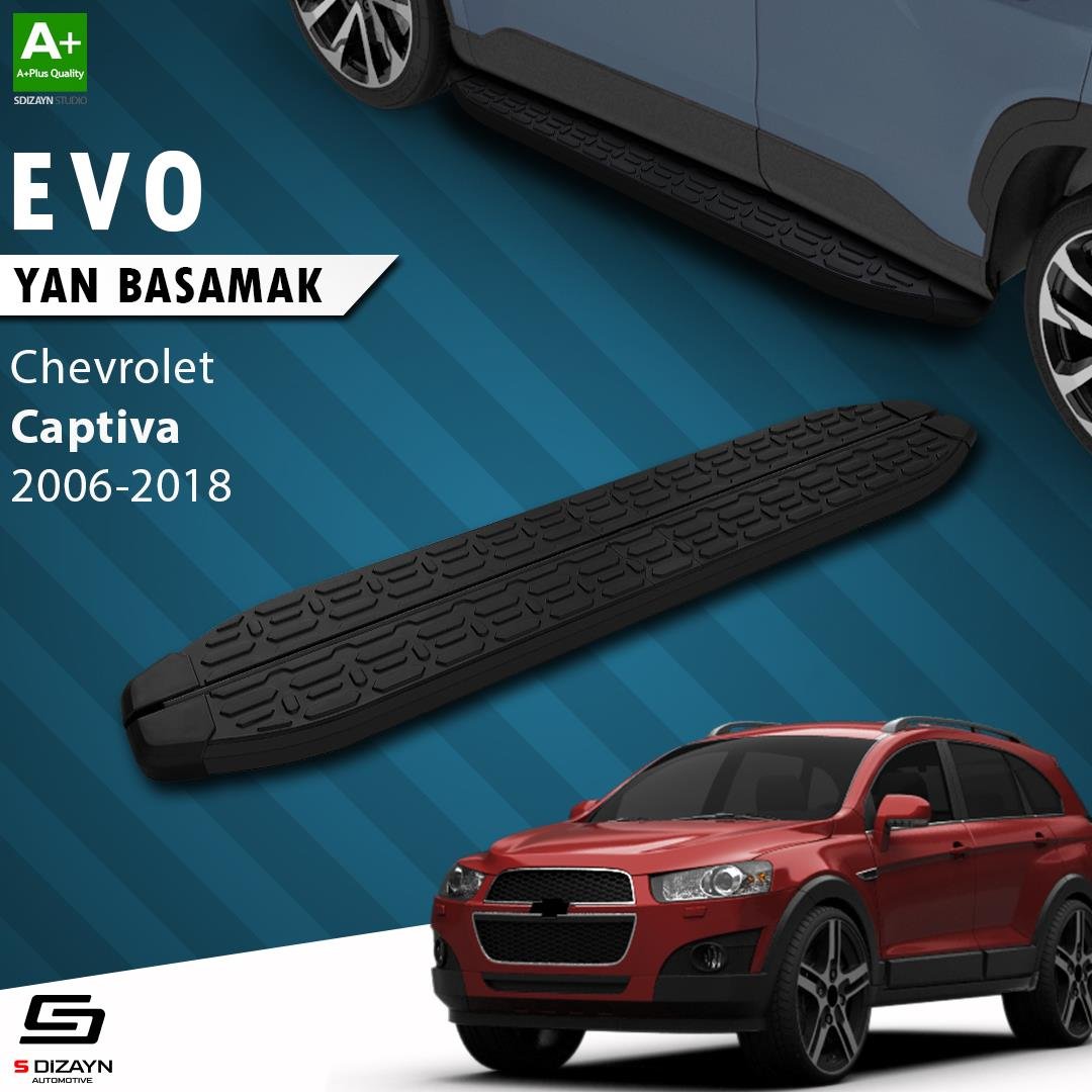 S-Dizayn Chevrolet Captiva Evo Siyah Yan Basamak 183 Cm 2006-2018 A+ Kalite