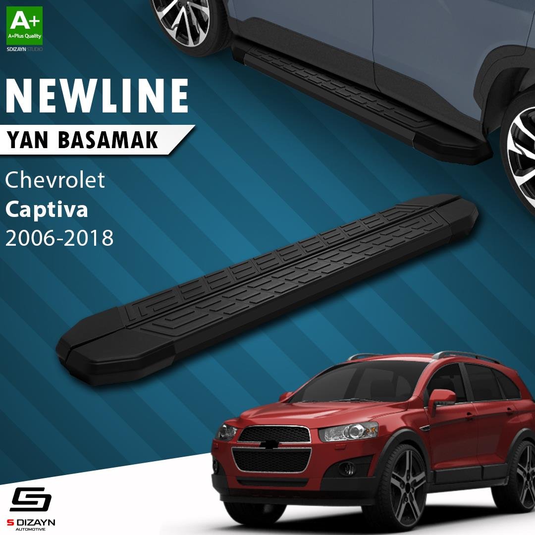 S-Dizayn Chevrolet Captiva NewLine Siyah Yan Basamak 183 Cm 2006-2018 A+ Kalite