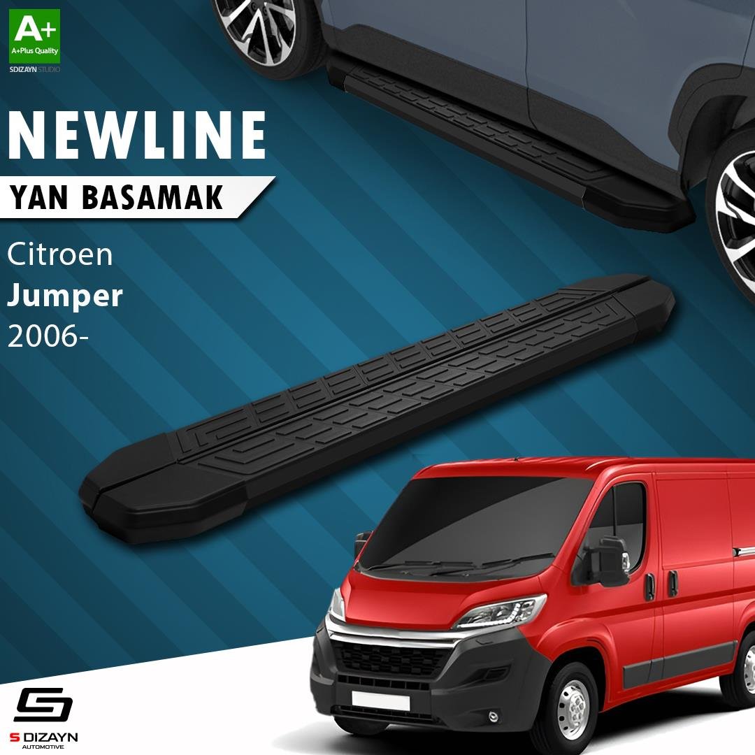 S-Dizayn Citroen Jumper 3 Kısa Şase NewLine Siyah Yan Basamak 203 Cm 2006-2022 A+ Kalite
