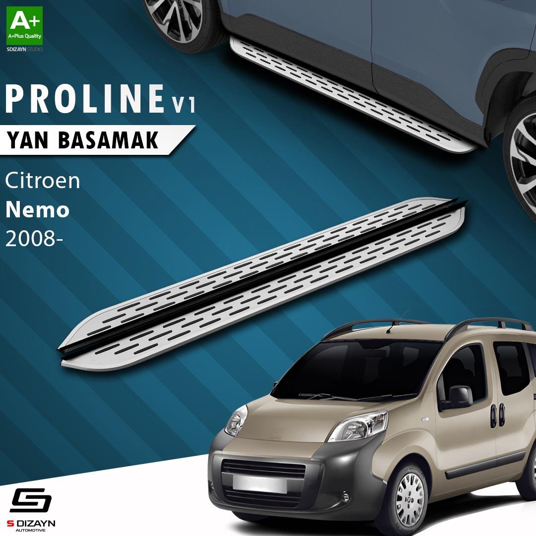 S-Dizayn Citroen Nemo OEM Still Pro V1 Aluminyum Yan Basamak 173 Cm 2008-2017 A+ Kalite