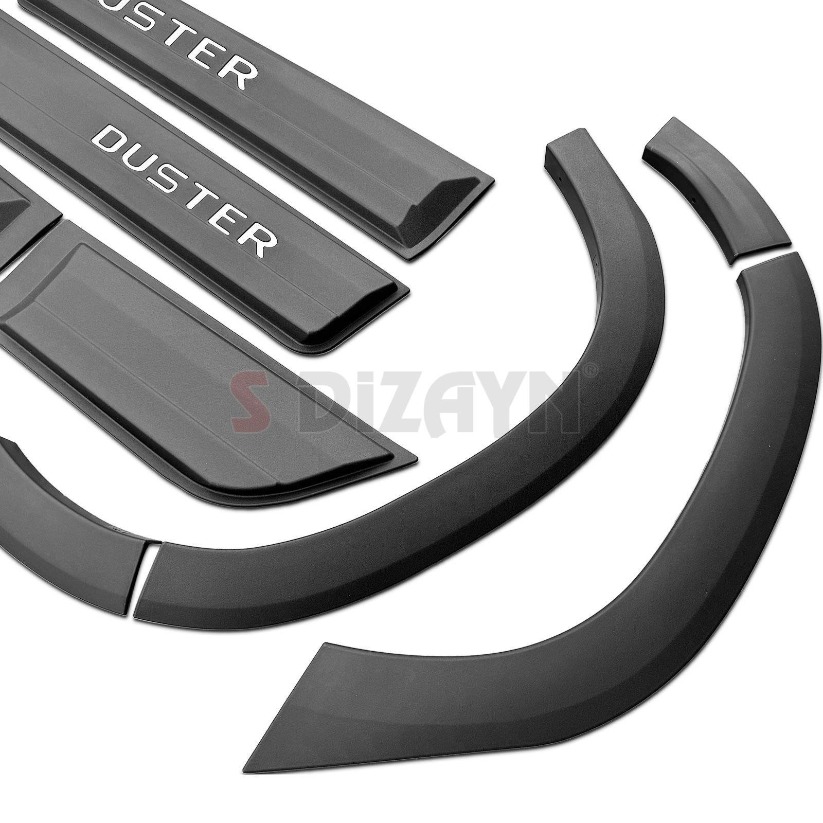 S-Dizayn Dacia Duster 2 Kapı Koruma ve Çamurluk Kaplaması Dodik Seti Parlak Krom Yazılı 12 Prç 2018-2023 A+ Kalite