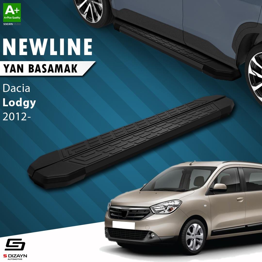 S-Dizayn Dacia Lodgy NewLine Siyah Yan Basamak 203 Cm 2012 Üzeri A+ Kalite