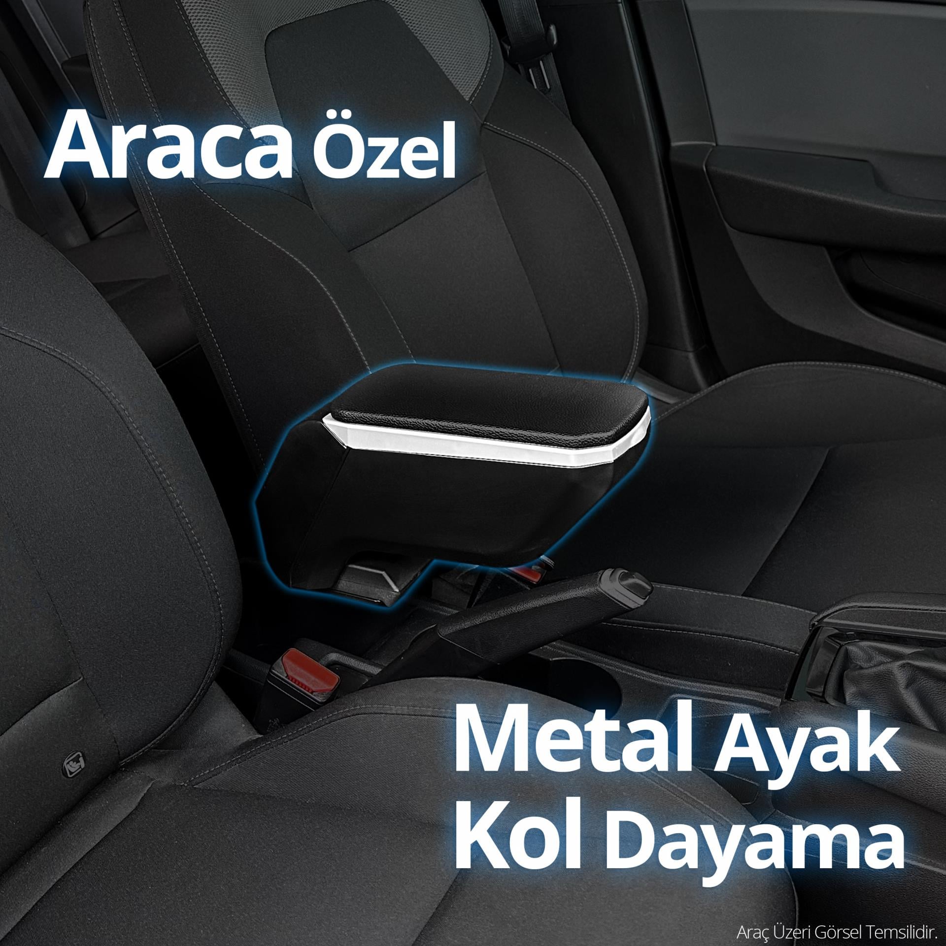 S-Dizayn Dacia Logan MCV Kol Dayama Kolçak Çelik Ayaklı ABS Gri 2013-2019 A+Kalite