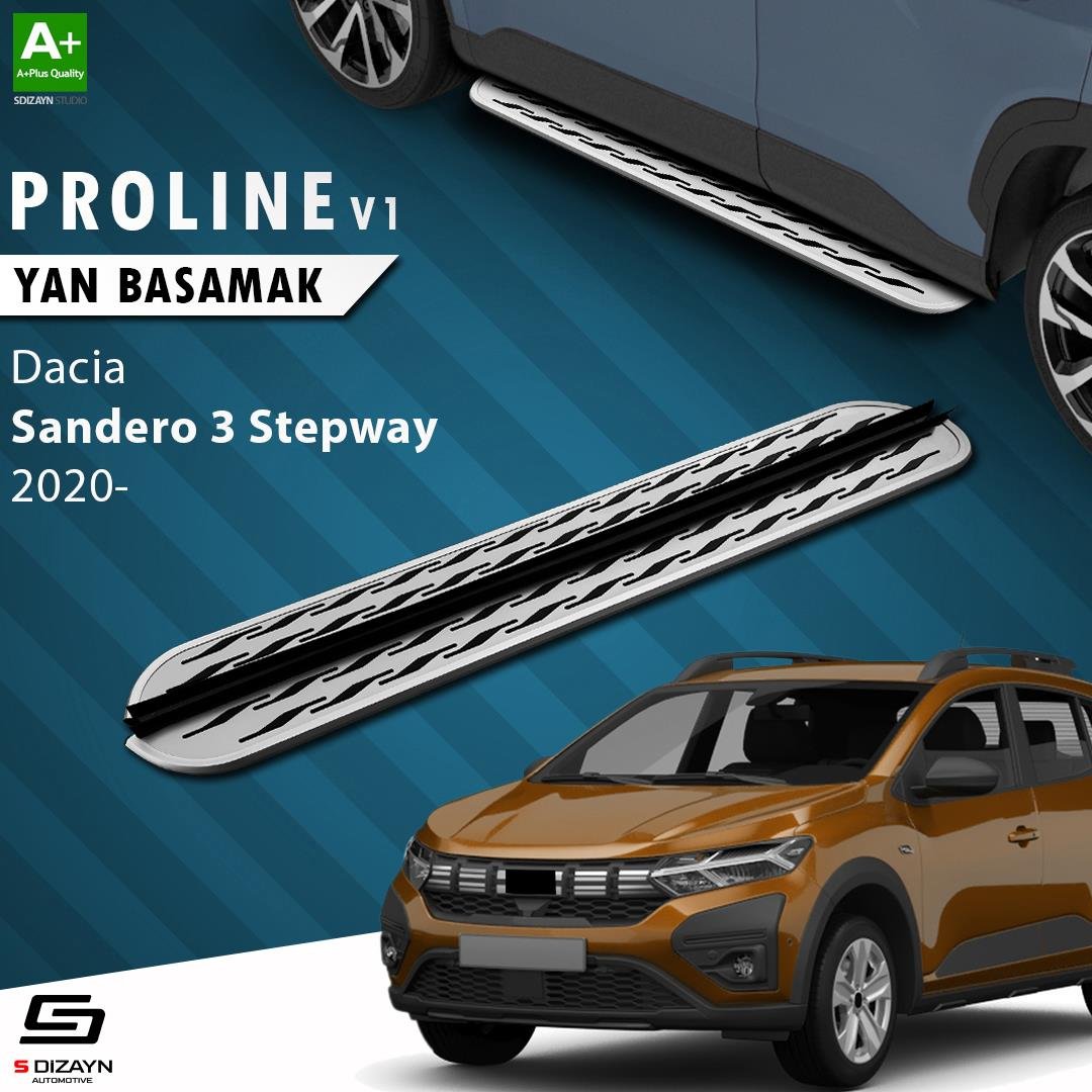S-Dizayn Dacia Sandero 3 Stepway OEM Still Pro V2 Aluminyum Yan Basamak 183 Cm 2020 Üzeri A+ Kalite