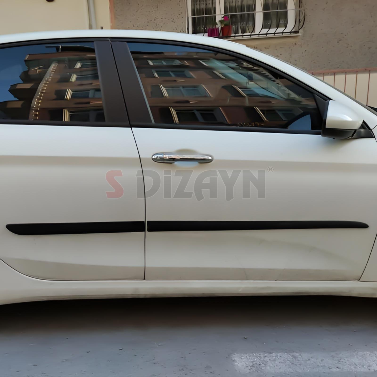 S-Dizayn Fiat Egea ABS Plastik Yan Kapı Koruma Çıtası 2015-2020 A+ Kalite