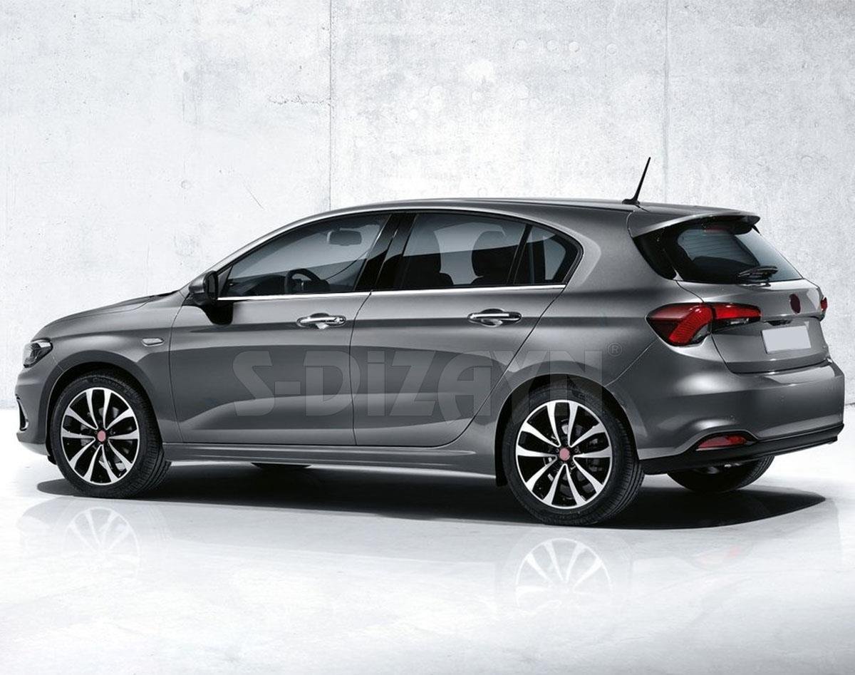 S-Dizayn Fiat Egea HB Krom Cam Çıtası 4 Prç. 2015 Üzeri (Mat Krom) A+ Kalite