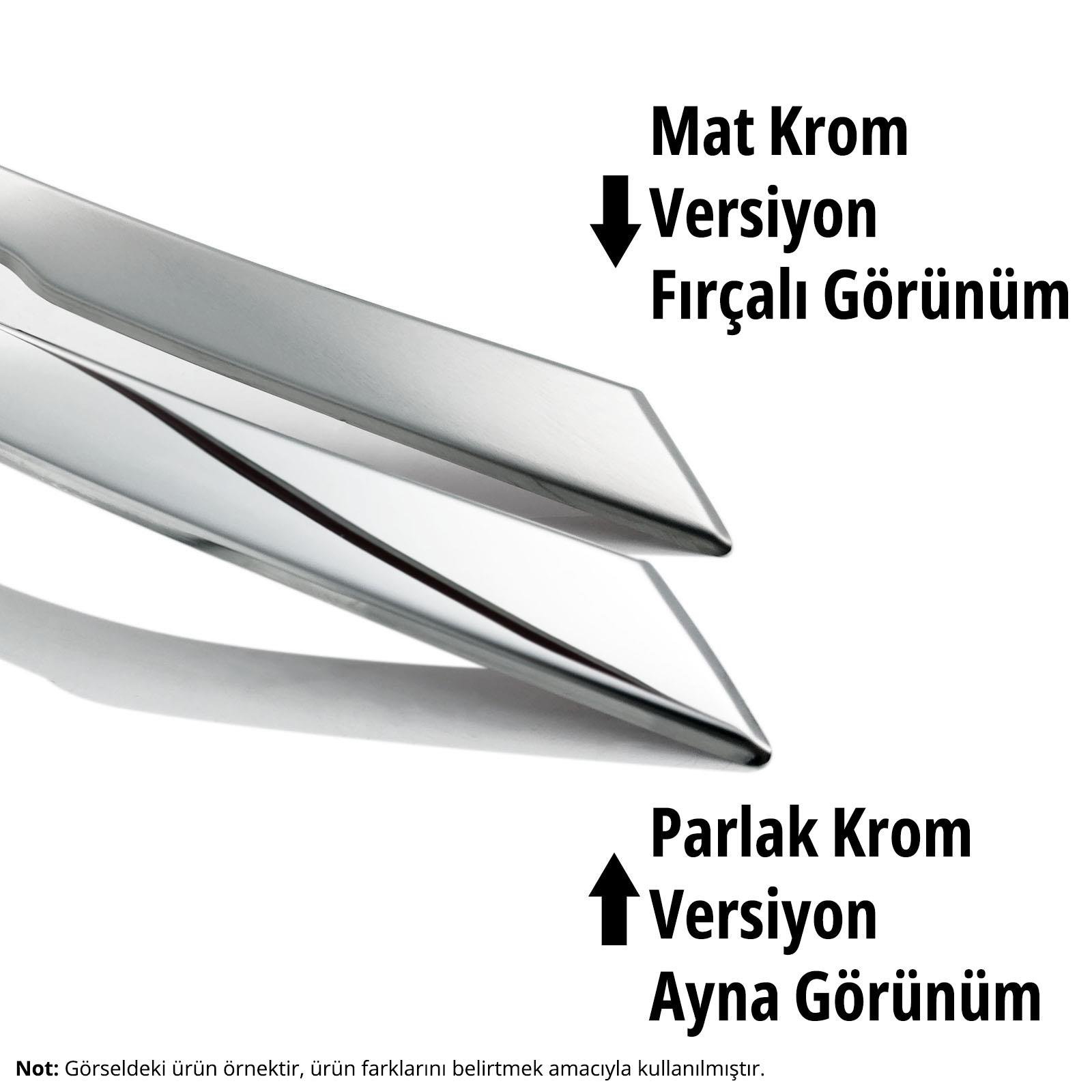S-Dizayn Fiat Egea SD Krom Arka Tampon Difüzör Çıtası 3 Prç. 2015 Üzeri (Mat Krom) A+ Kalite