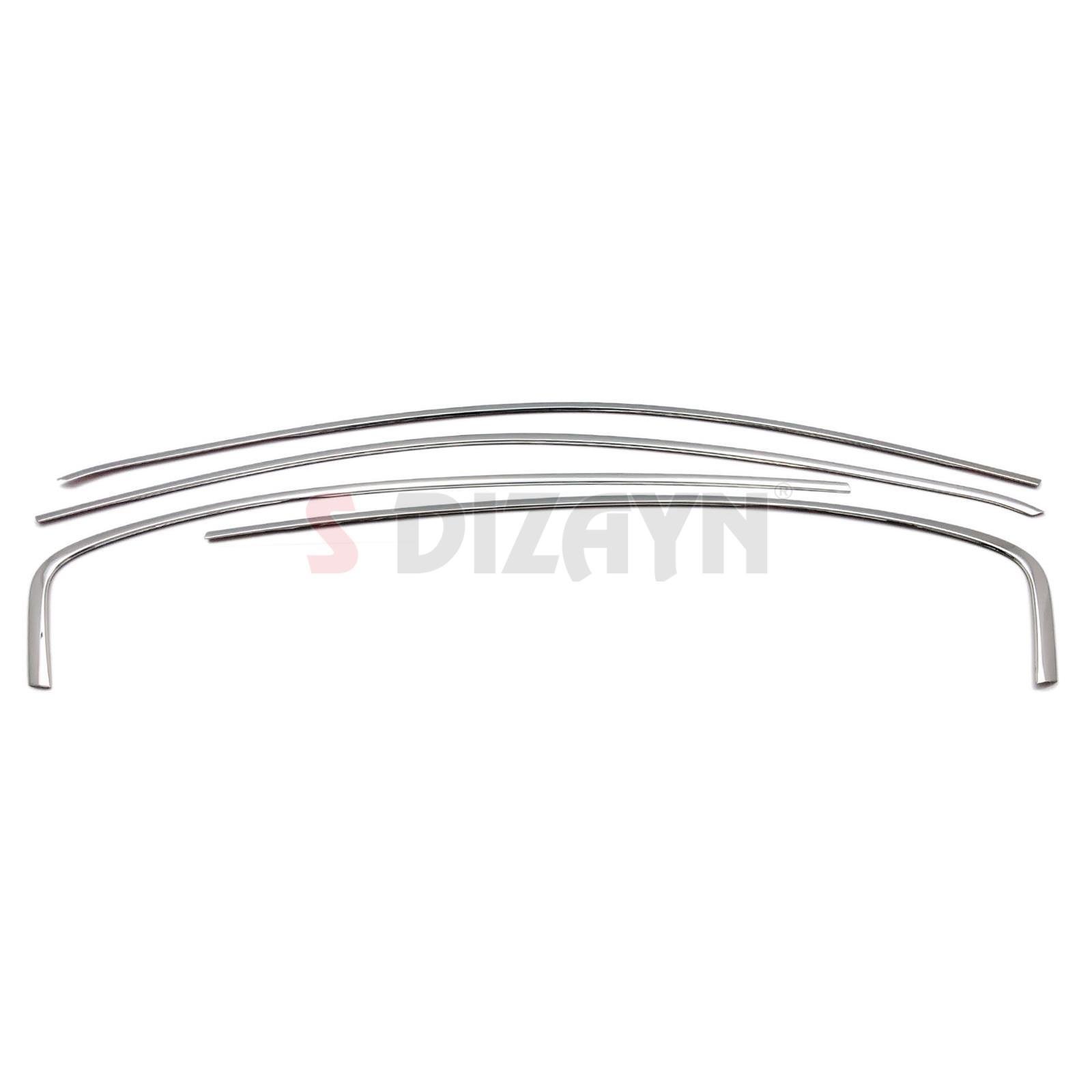 S-Dizayn Fiat Egea SD Krom Cam Üst Çıtası 4 Prç. 2015 Üzeri (Mat Krom) A+ Kalite