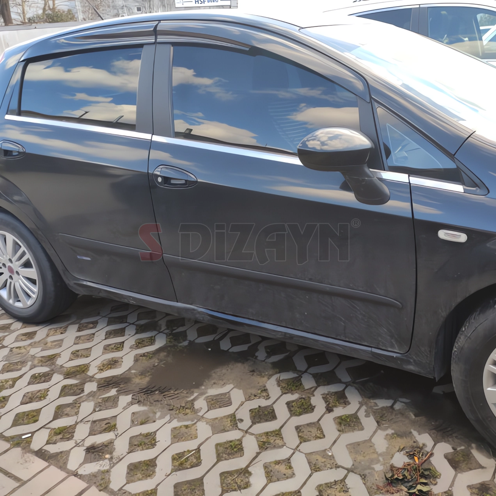 S-Dizayn Fiat Punto ABS Plastik Yan Kapı Koruma Çıtası 2010-2018 A+ Kalite