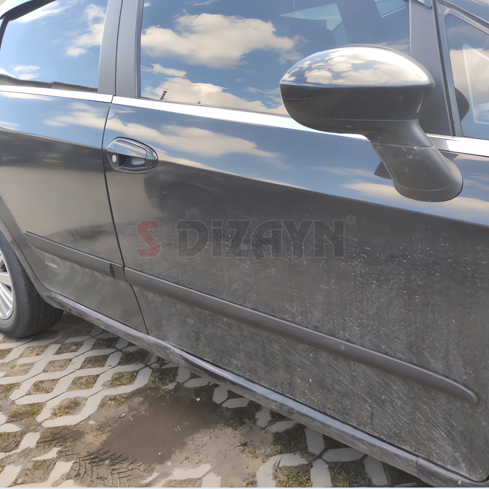 S-Dizayn Fiat Punto ABS Plastik Yan Kapı Koruma Çıtası 2010-2018 A+ Kalite