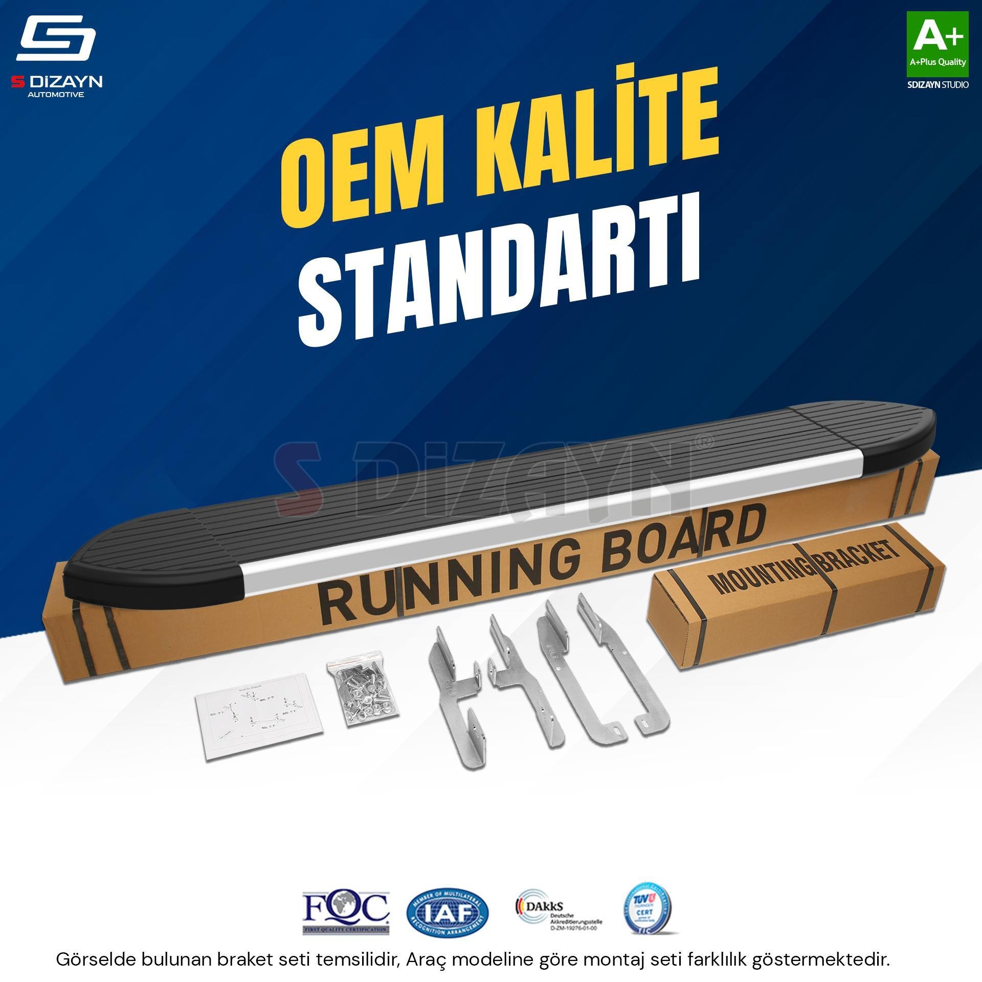 S-Dizayn Ford Courier 2 Skyline Aluminyum Yan Basamak 183 Cm 2023 Üzeri A+ Kalite
