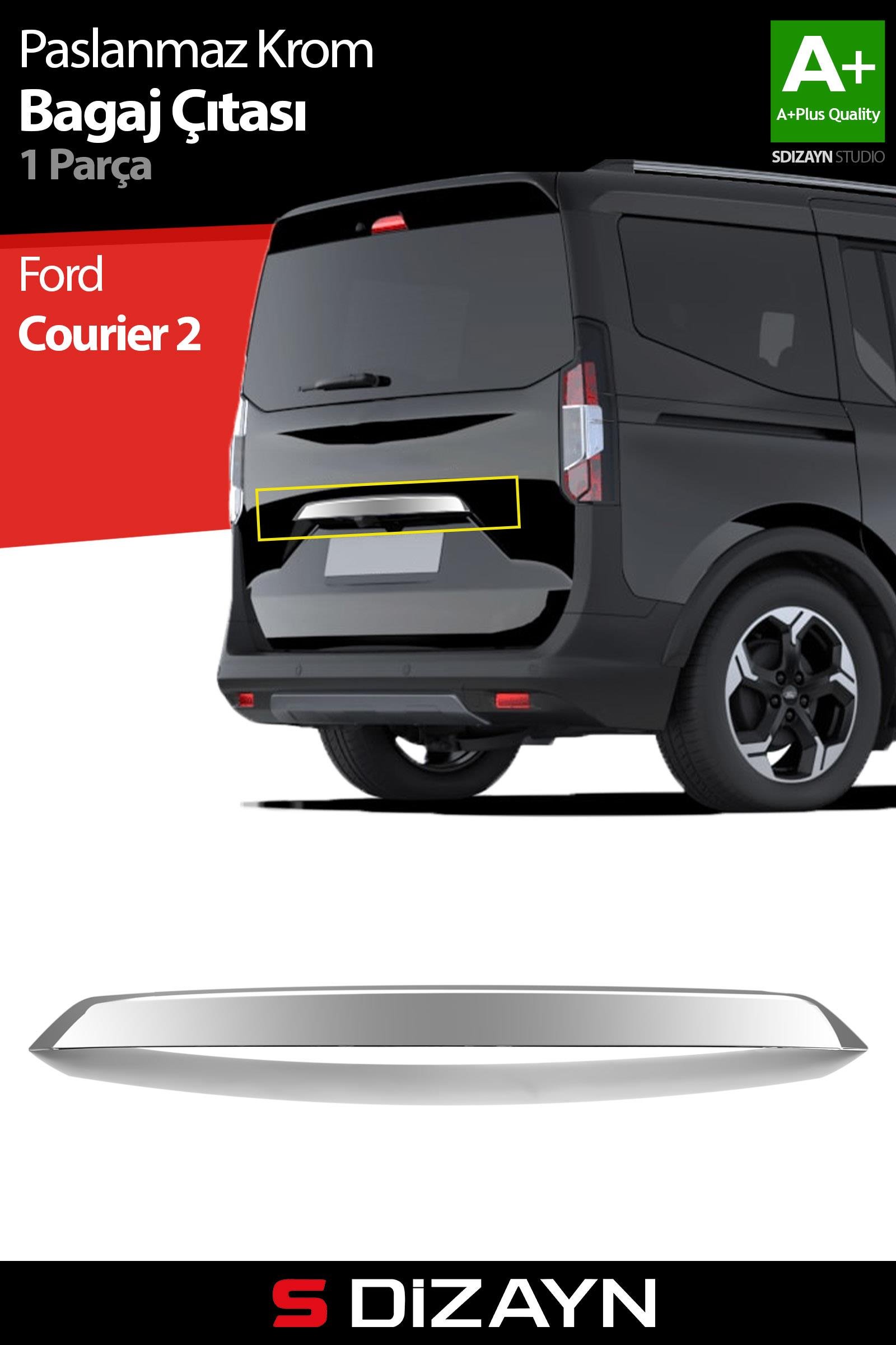 S-Dizayn Ford Courier Krom Bagaj Çıtası 2023 Üzeri A+ Kalite