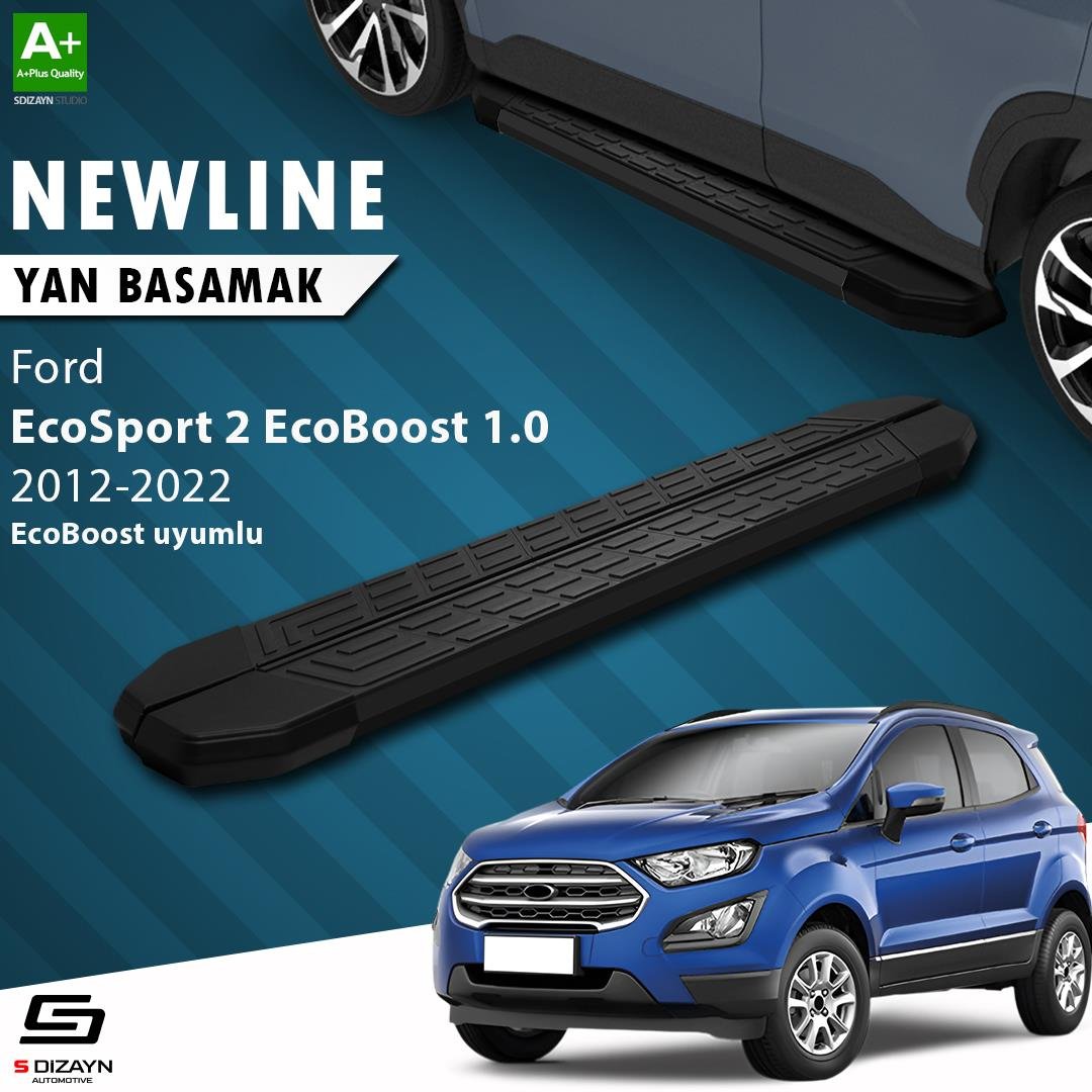 S-Dizayn Ford EcoSport 2 EcoBoost 1.0 NewLine Siyah Yan Basamak 173 Cm 2012-2022 A+ Kalite