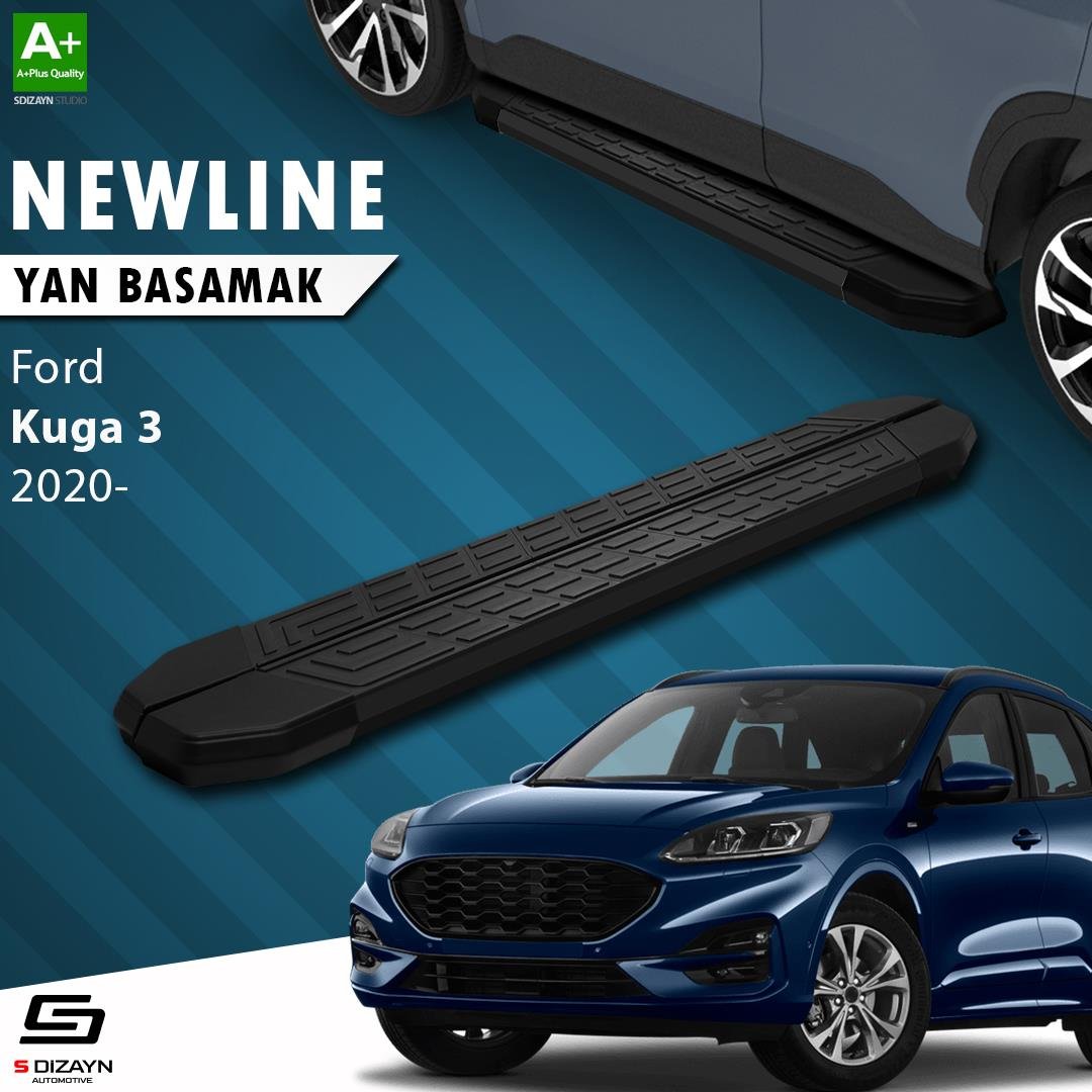S-Dizayn Ford Kuga 3 NewLine Siyah Yan Basamak 183 Cm 2020 Üzeri A+ Kalite