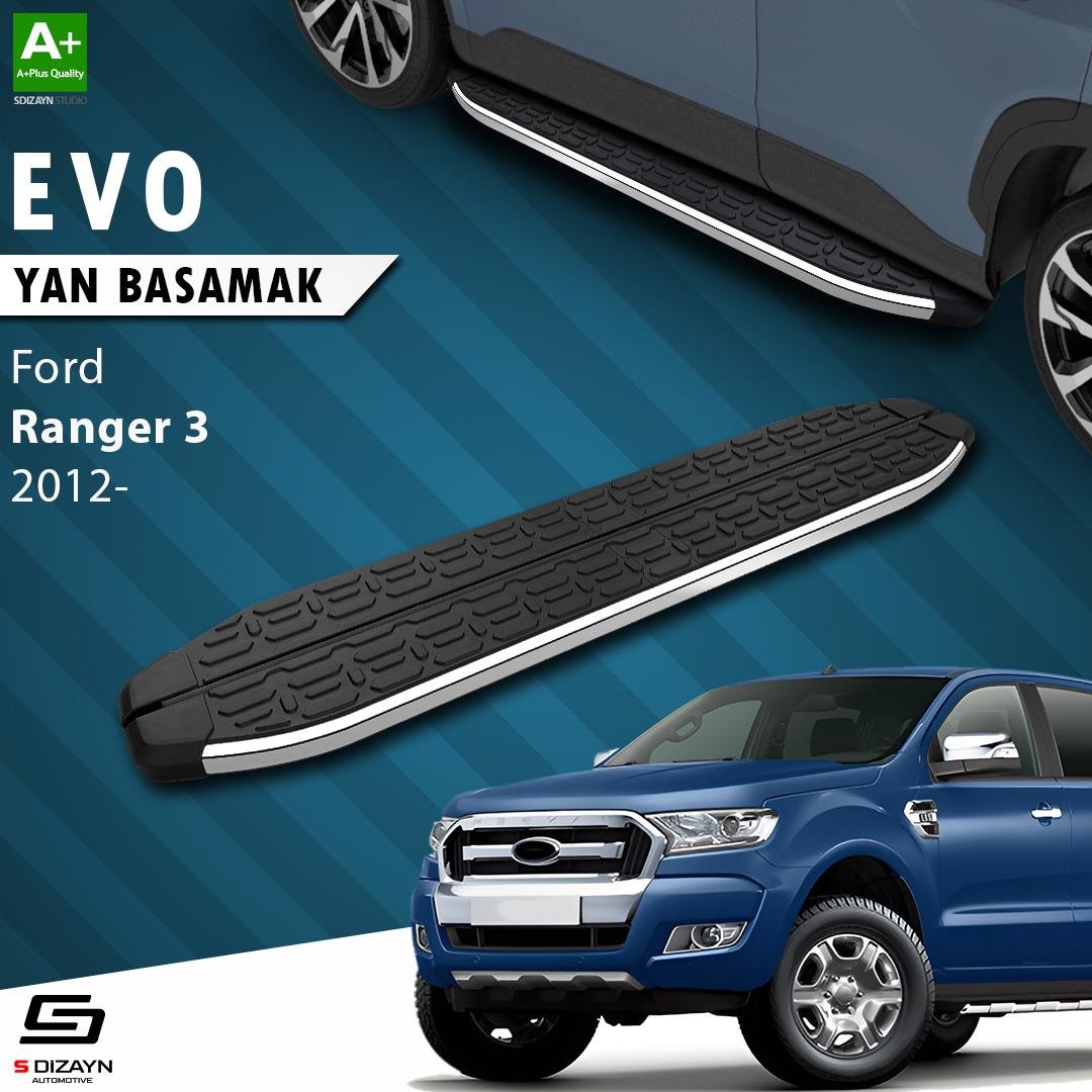 S-Dizayn Ford Ranger 3 Evo Krom Yan Basamak 203 Cm 2012-2022 A+ Kalite