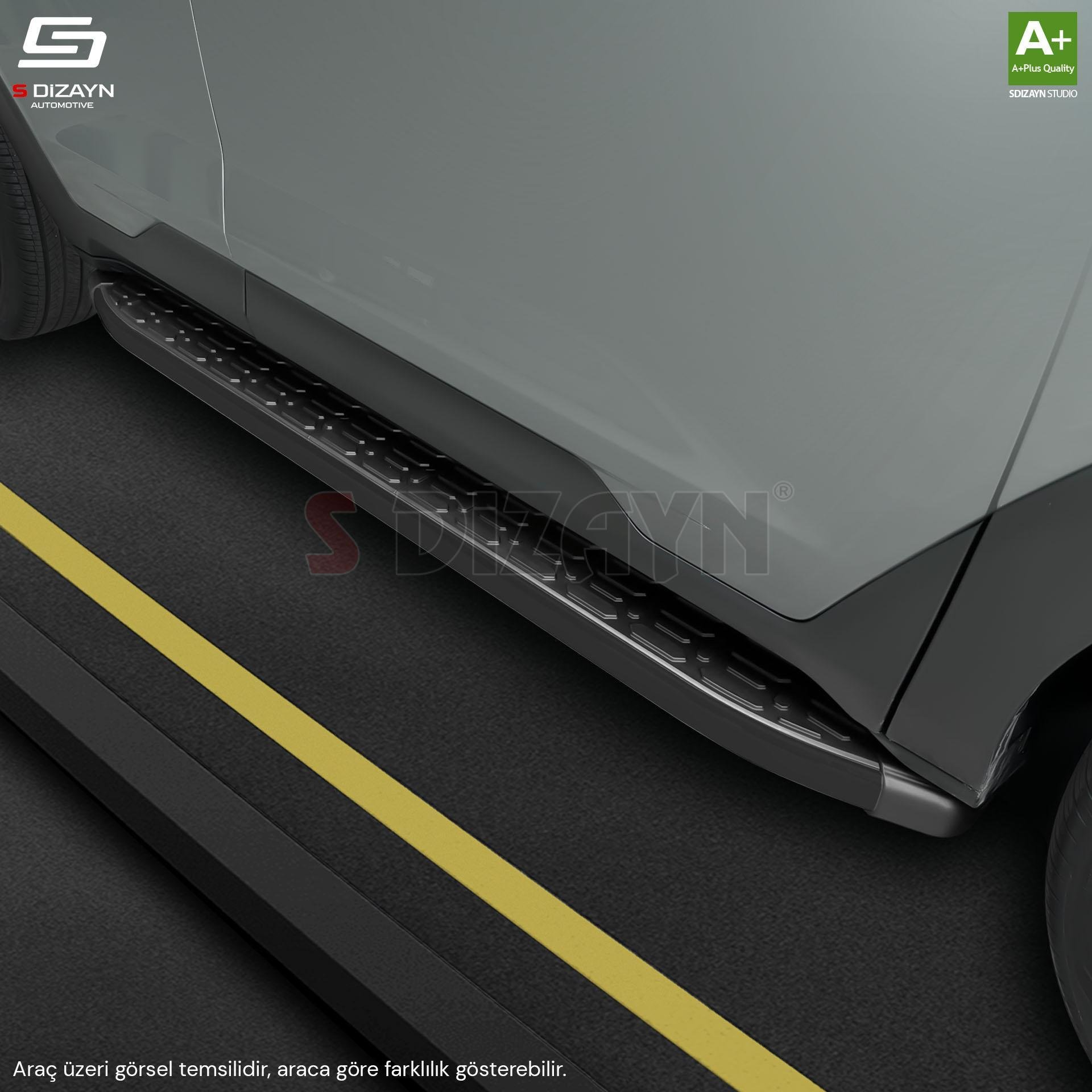 S-Dizayn GMC Sierra 5 Evo Siyah Yan Basamak 213 Cm 2020 Üzeri A+ Kalite