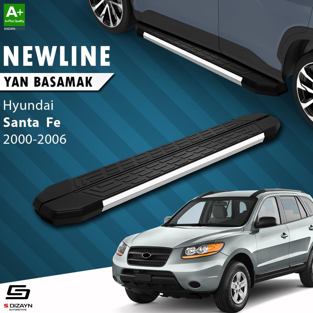 S-Dizayn Hyundai Santa Fe NewLine Krom Yan Basamak 163 Cm 2000-2006 A+ Kalite