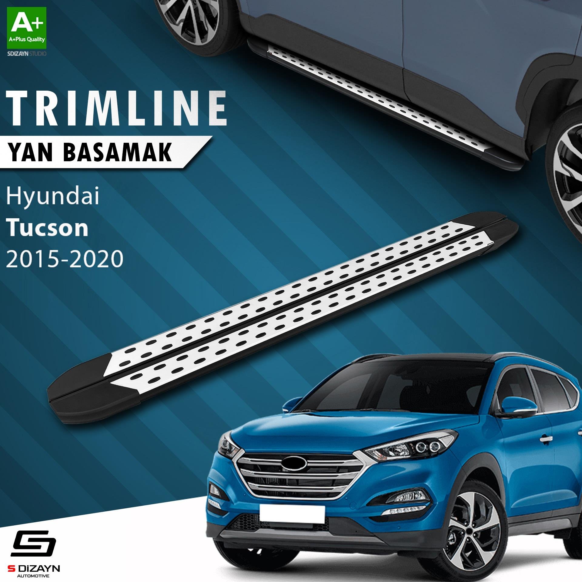 S-Dizayn Hyundai Tucson 3 TrimLine Gri Yan Basamak 173 Cm 2015-2020 A+ Kalite