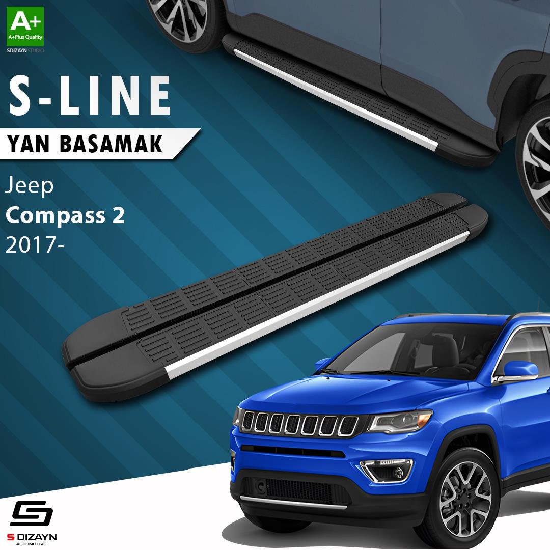 S-Dizayn Jeep Compass 2 S-Line Aluminyum Yan Basamak 173 Cm 2017 Üzeri A+ Kalite