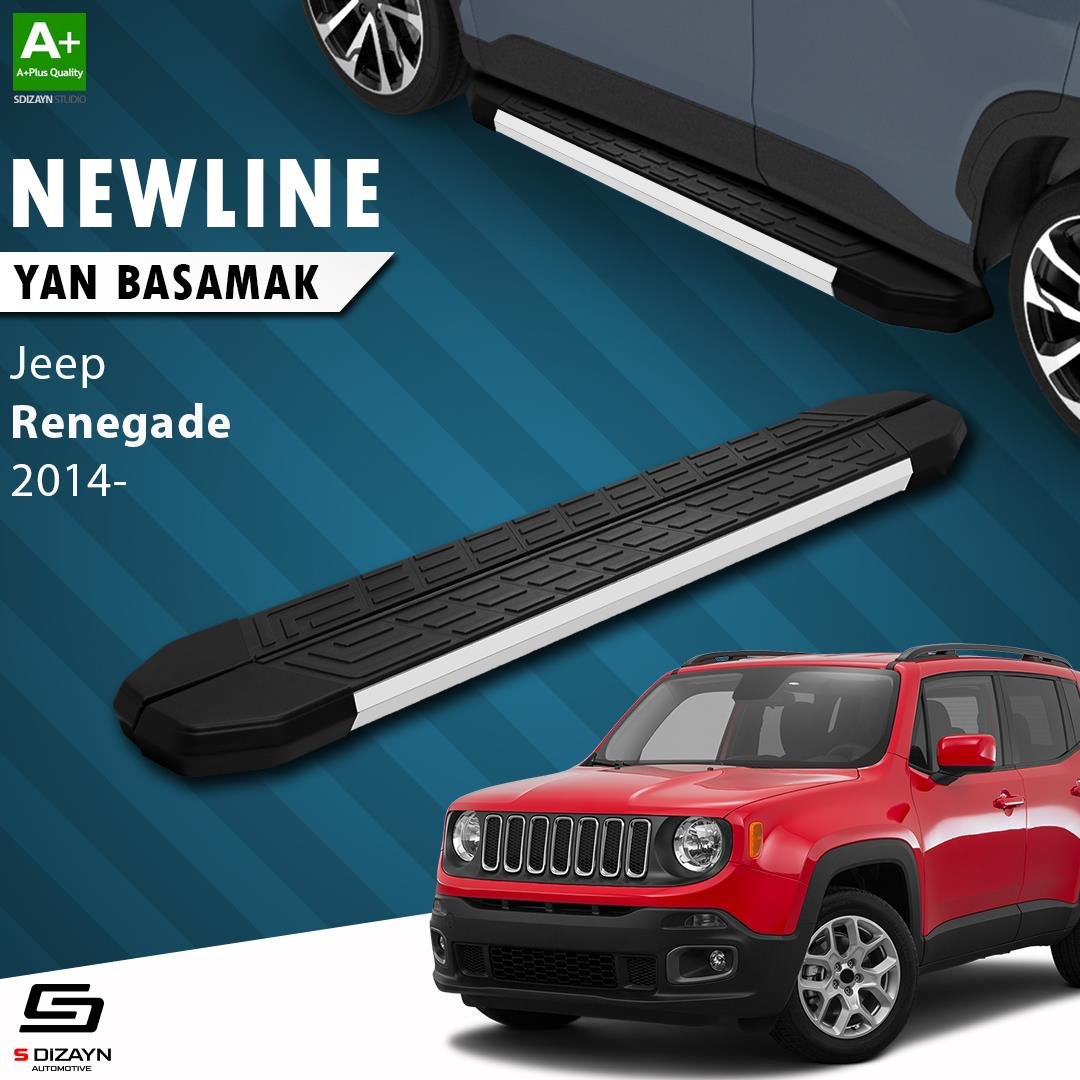 S-Dizayn Jeep Renegade NewLine Aluminyum Yan Basamak 173 Cm 2014 Üzeri A+ Kalite