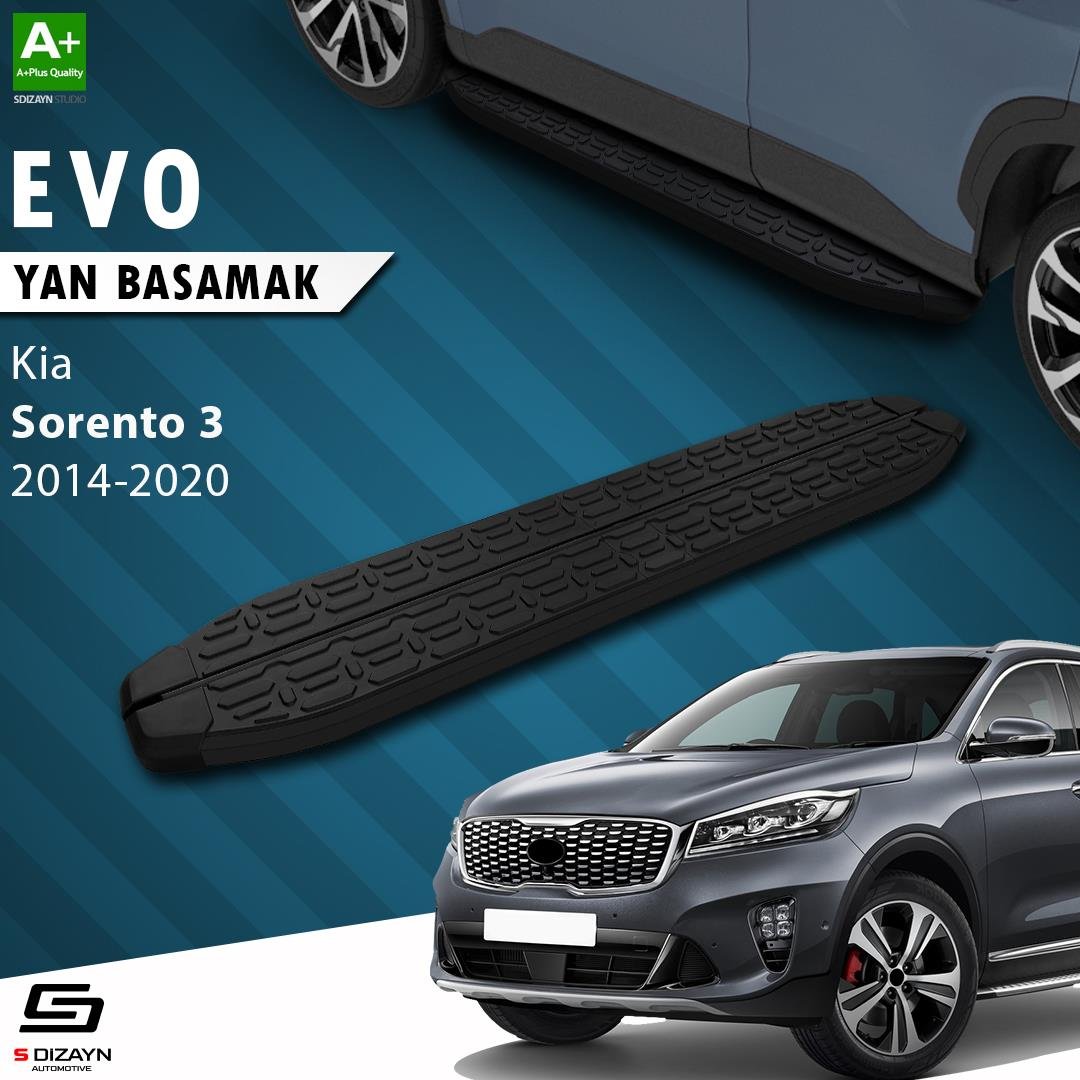 S-Dizayn Kia Sorento 3 Evo Siyah Yan Basamak 183 Cm 2014-2020 A+ Kalite