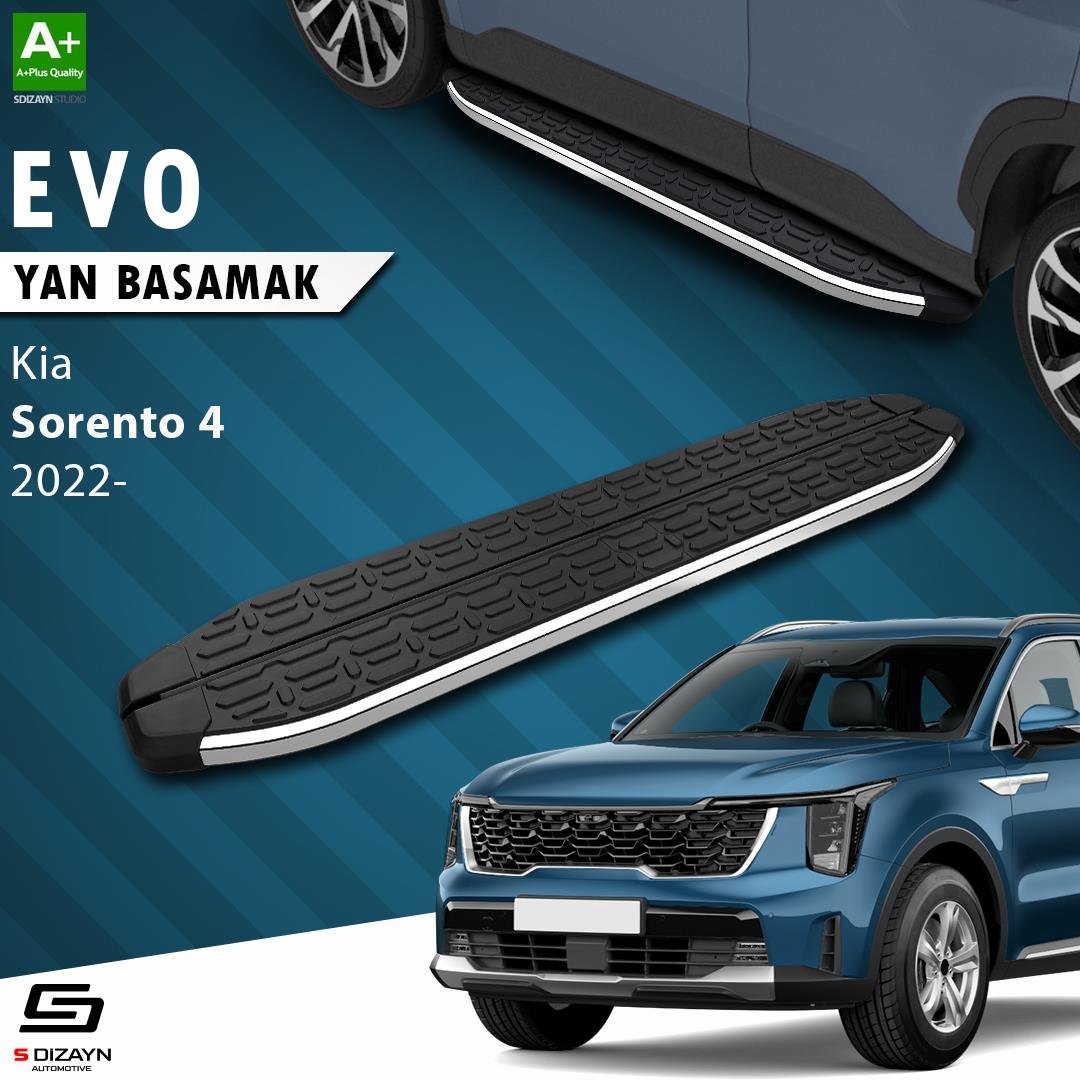 S-Dizayn Kia Sorento 4 Evo Krom Yan Basamak 183 Cm 2022 Üzeri A+ Kalite