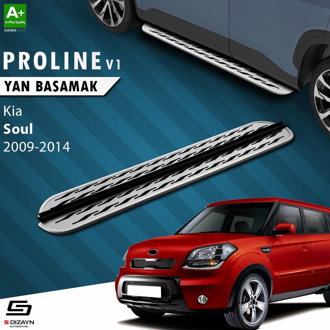 S-Dizayn Kia Soul OEM Still Pro V2 Aluminyum Yan Basamak 173 Cm 2009-2014 A+ Kalite