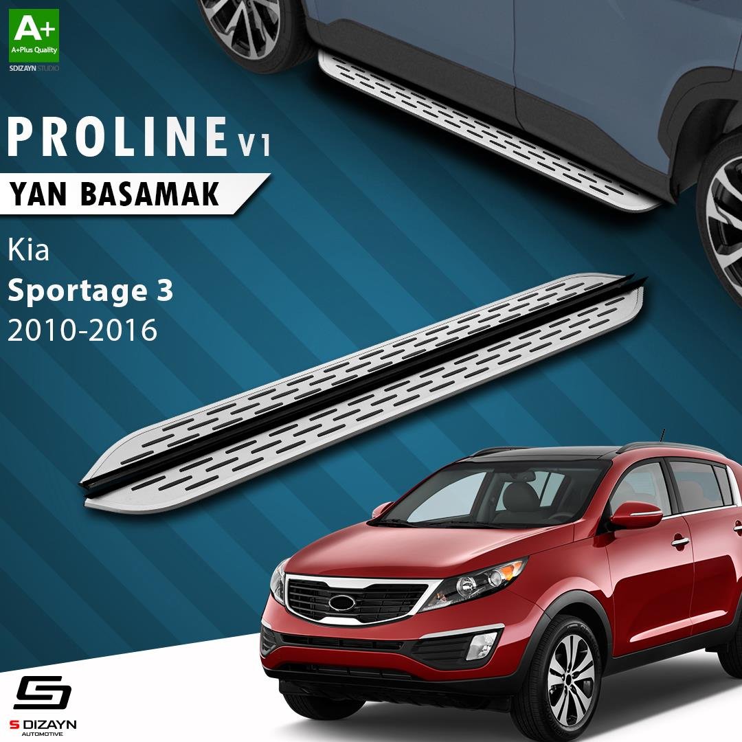 S-Dizayn Kia Sportage 3 OEM Still Pro V1 Aluminyum Yan Basamak 173 Cm 2010-2014 A+ Kalite