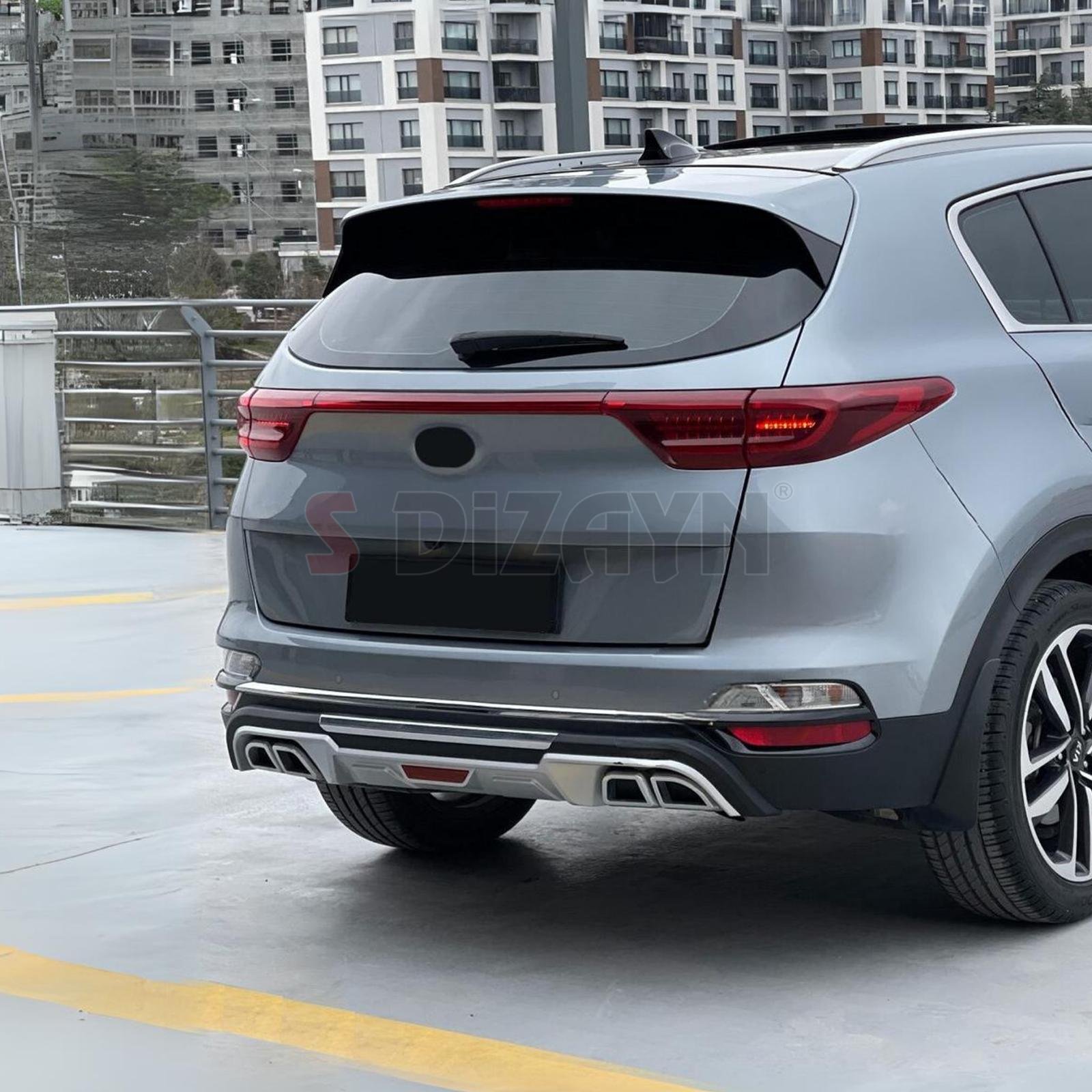S-Dizayn Kia Sportage Ön ve Arka Tampon Koruma Difüzör Seti 2019-2021 A+ Kalite