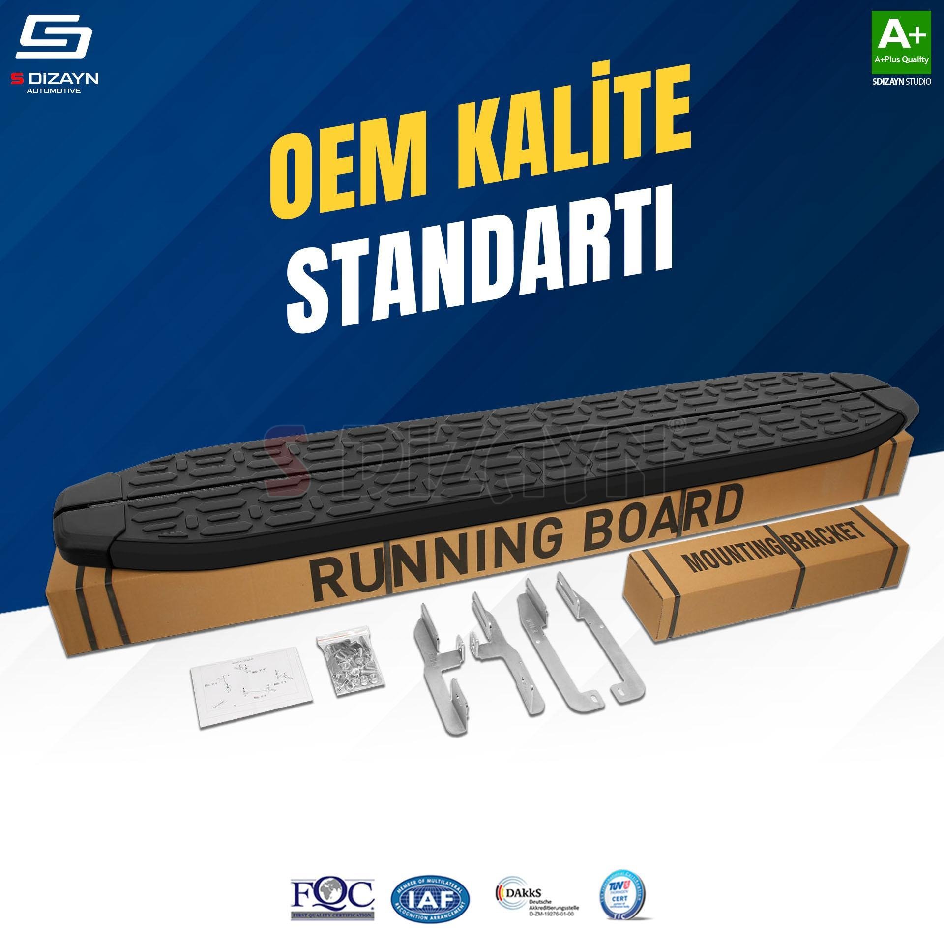 S-Dizayn Land Rover Freelander Evo Siyah Yan Basamak 163 Cm 1998-2006 A+ Kalite