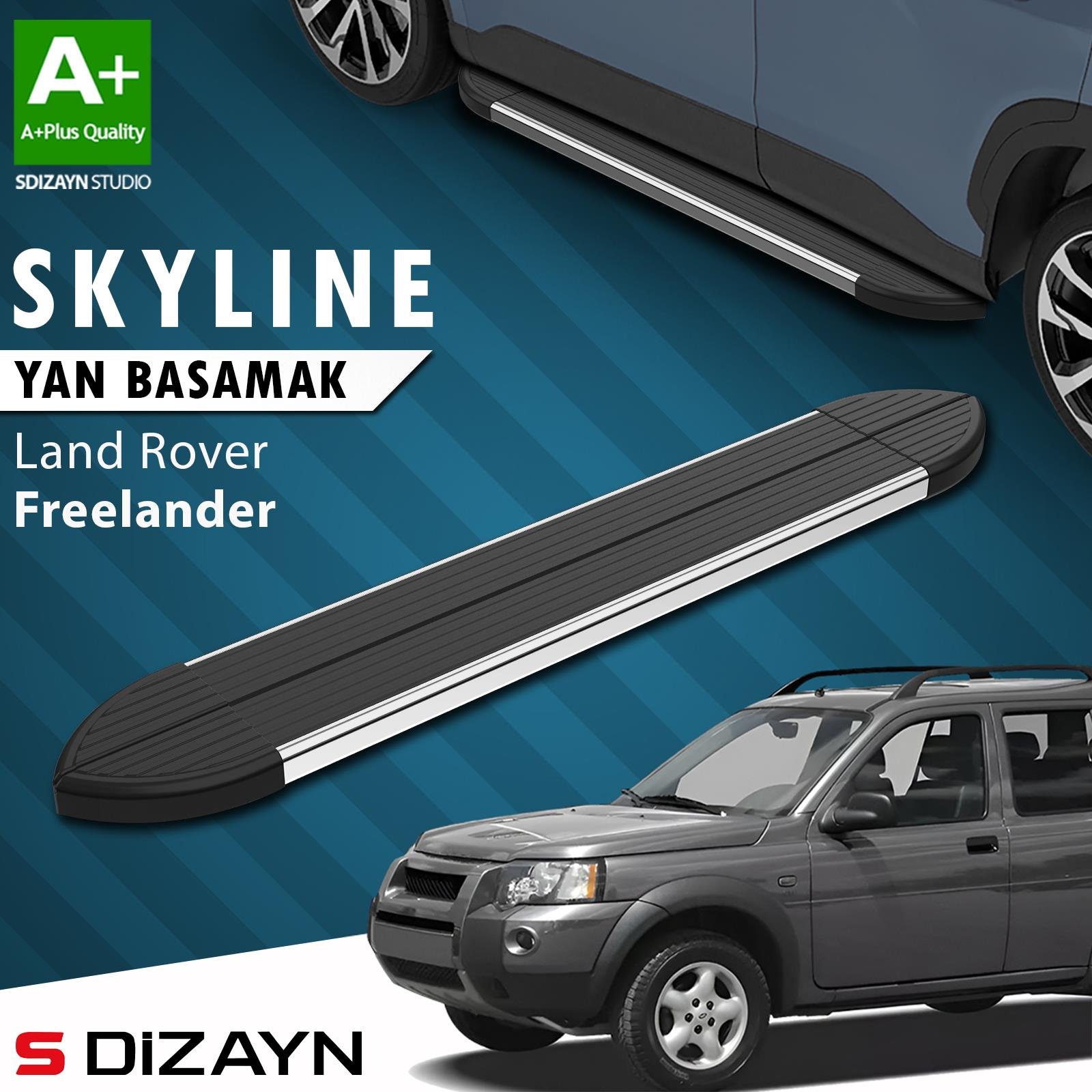 S-Dizayn Land Rover Freelander Skyline Krom Yan Basamak 163 Cm 1998-2006 A+ Kalite