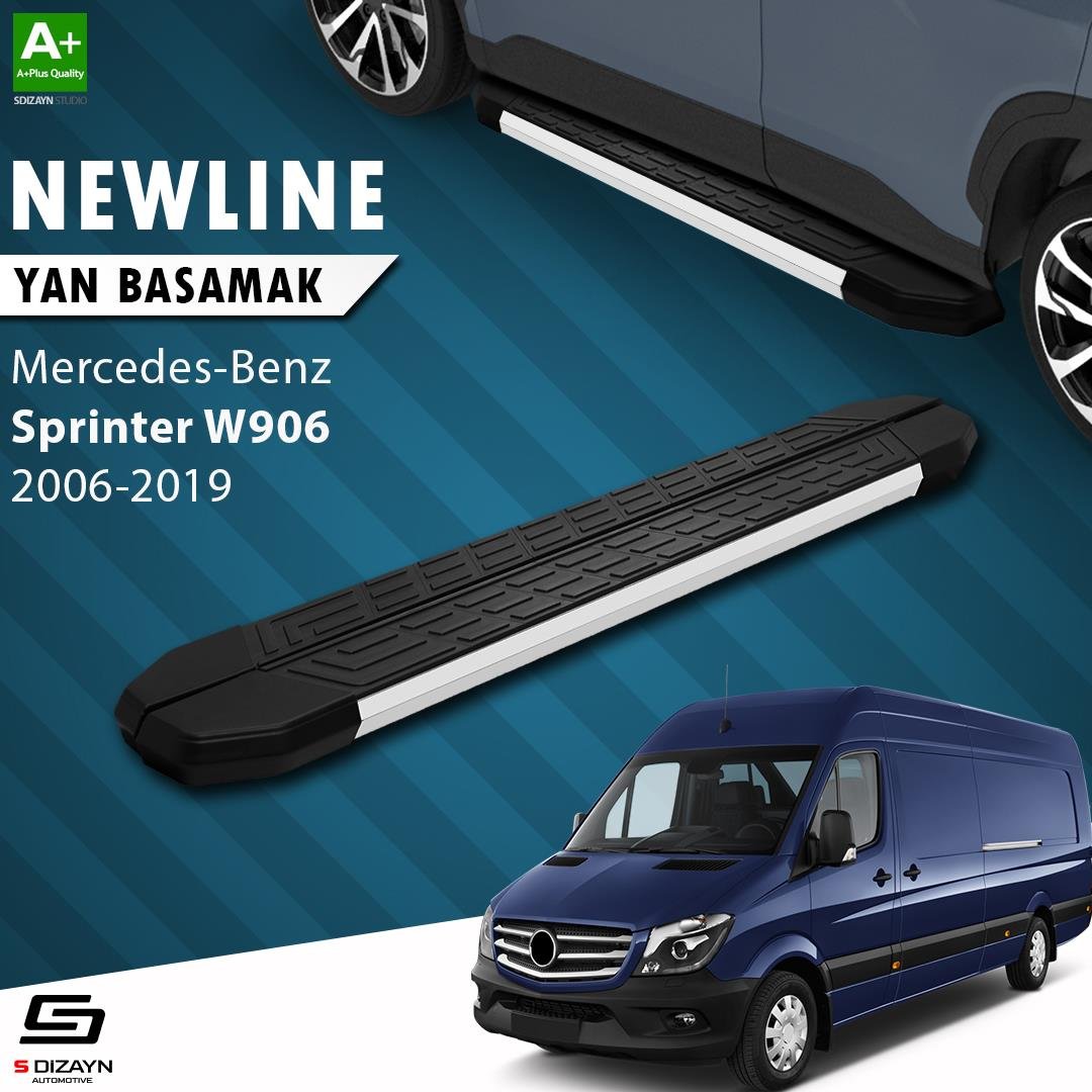 S-Dizayn Mercedes Sprinter W906 Uzun Şase NewLine Aluminyum Yan Basamak 333 Cm 2006-2019 A+ Kalite