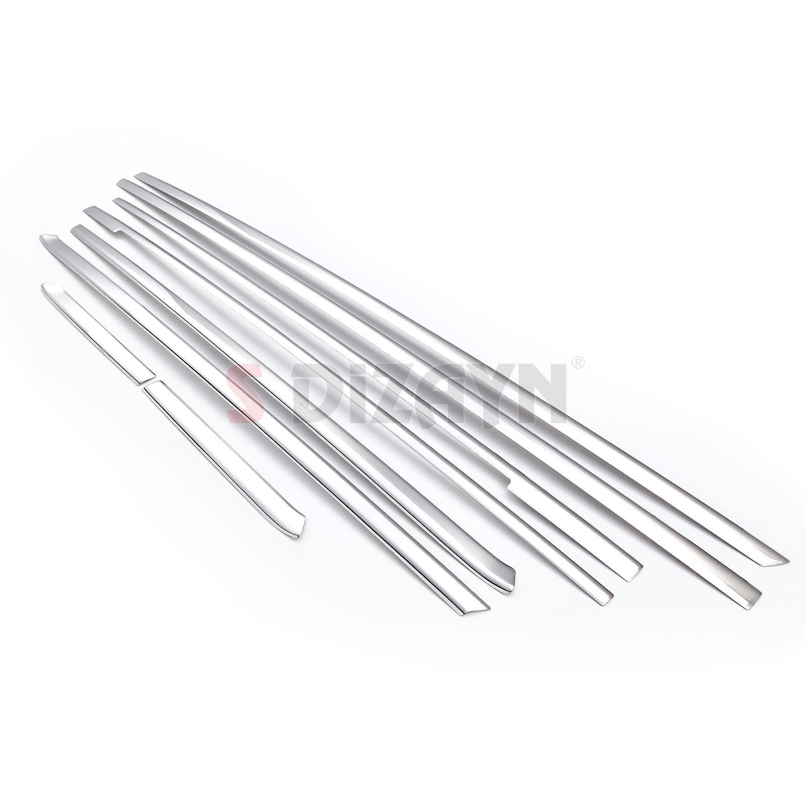 S-Dizayn Mercedes Vito W447 Krom Cam Alt Çıtaları 8 Prç. (Tek Sürgülü Kapı-L1 Kısa Şasi) 2014-2020