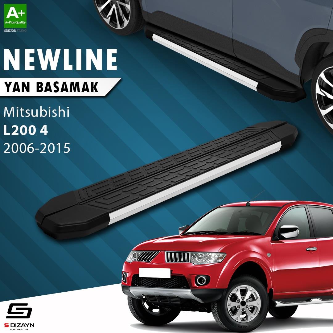 S-Dizayn Mitsubishi L200 4 NewLine Aluminyum Yan Basamak 193 Cm 2006-2011 A+ Kalite
