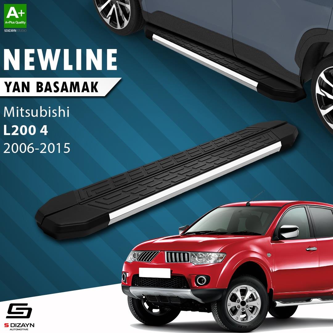 S-Dizayn Mitsubishi L200 4 NewLine Krom Yan Basamak 193 Cm 2006-2011 A+ Kalite