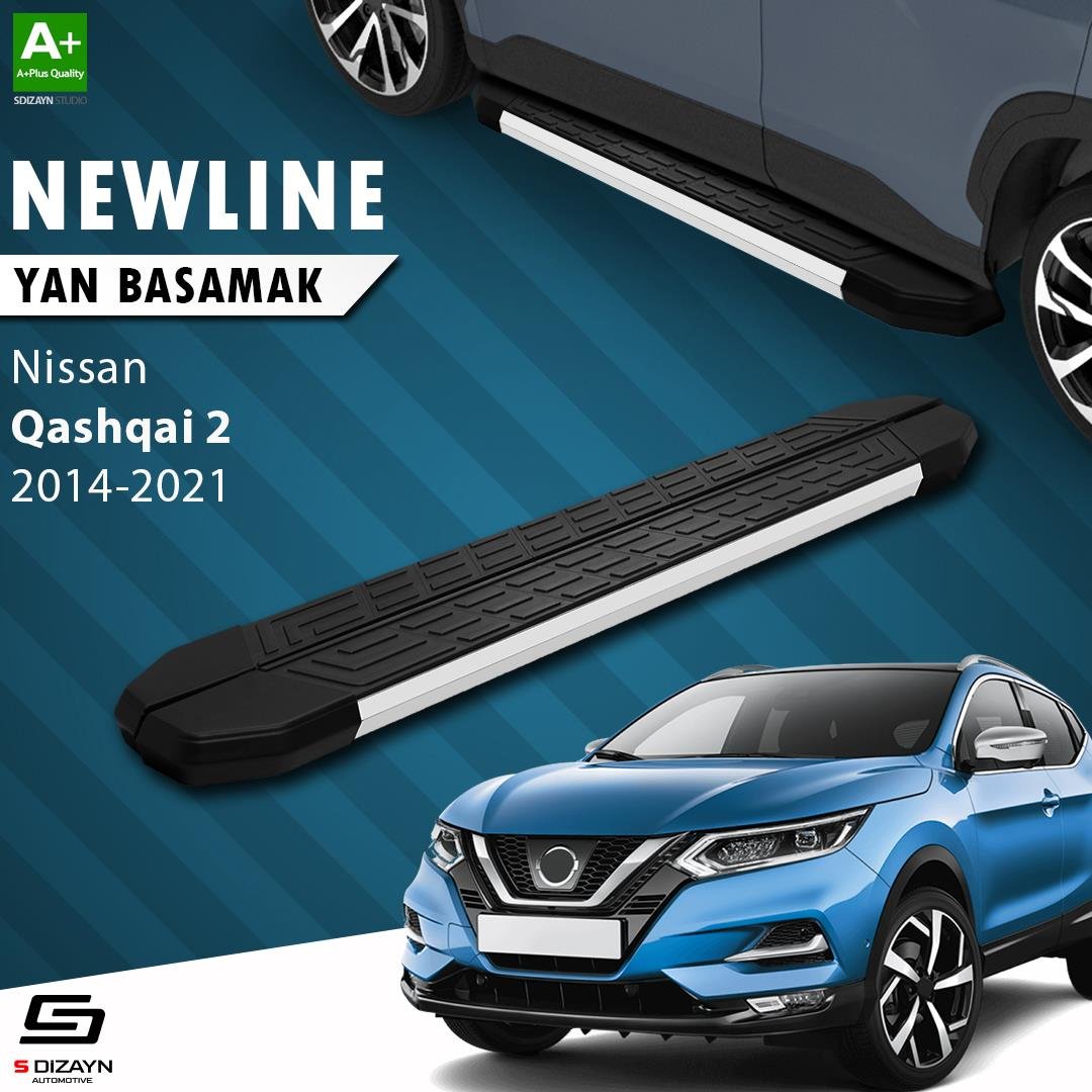 S-Dizayn Nissan Qashqai 2 NewLine Aluminyum Yan Basamak 173 Cm 2014-2021 A+ Kalite