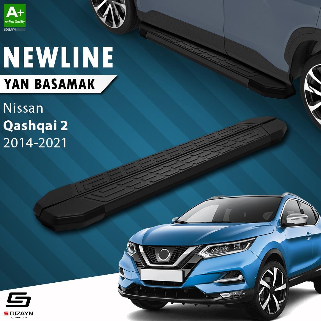 S-Dizayn Nissan Qashqai 2 NewLine Siyah Yan Basamak 173 Cm 2014-2021 A+ Kalite