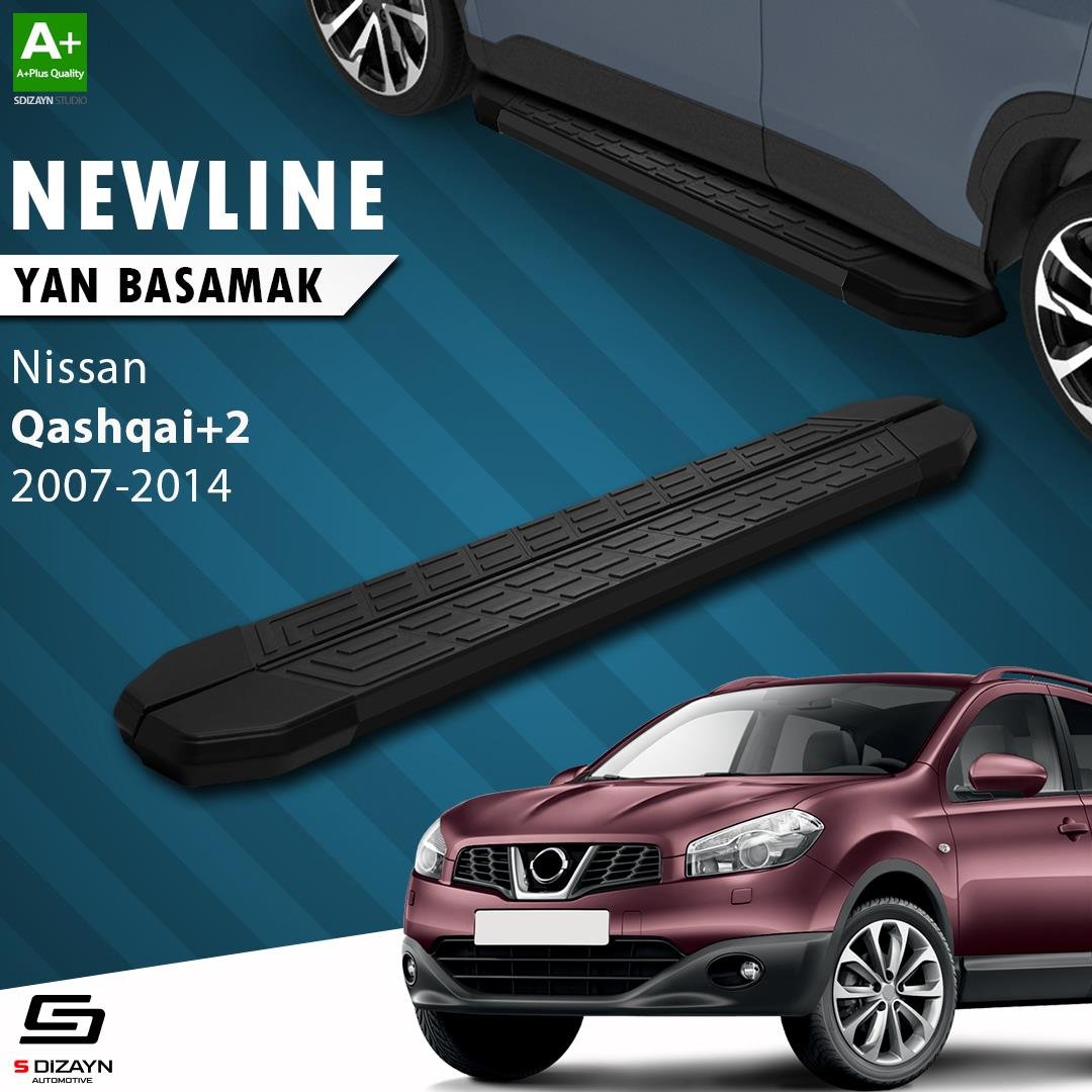 S-Dizayn Nissan Qashqai +2 NewLine Siyah Yan Basamak 183 Cm 2007-2014 A+ Kalite