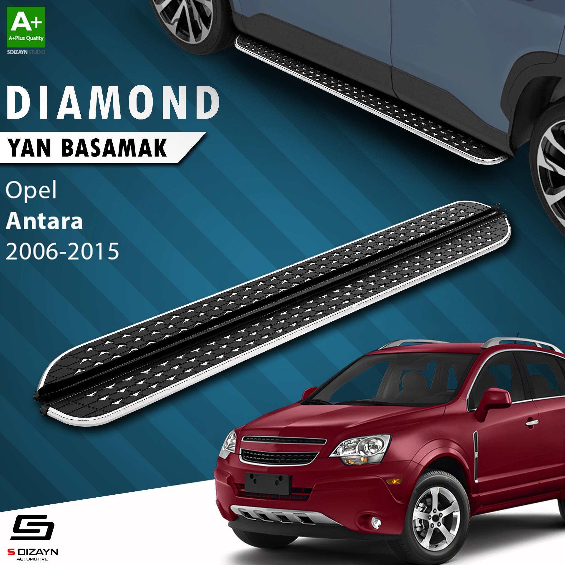 S-Dizayn Opel Antara Diamond Krom Yan Basamak 183 Cm 2006-2015 A+ Kalite