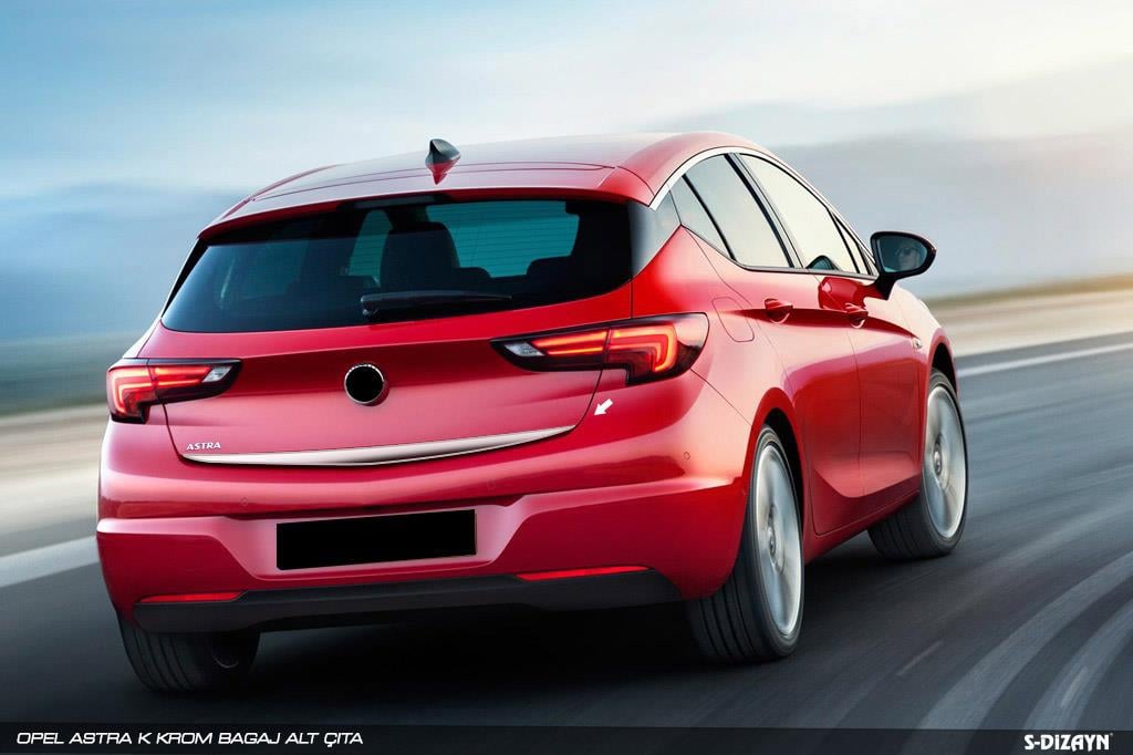 S-Dizayn Opel Astra K HB Krom Bagaj Alt Çıta 2015-2022