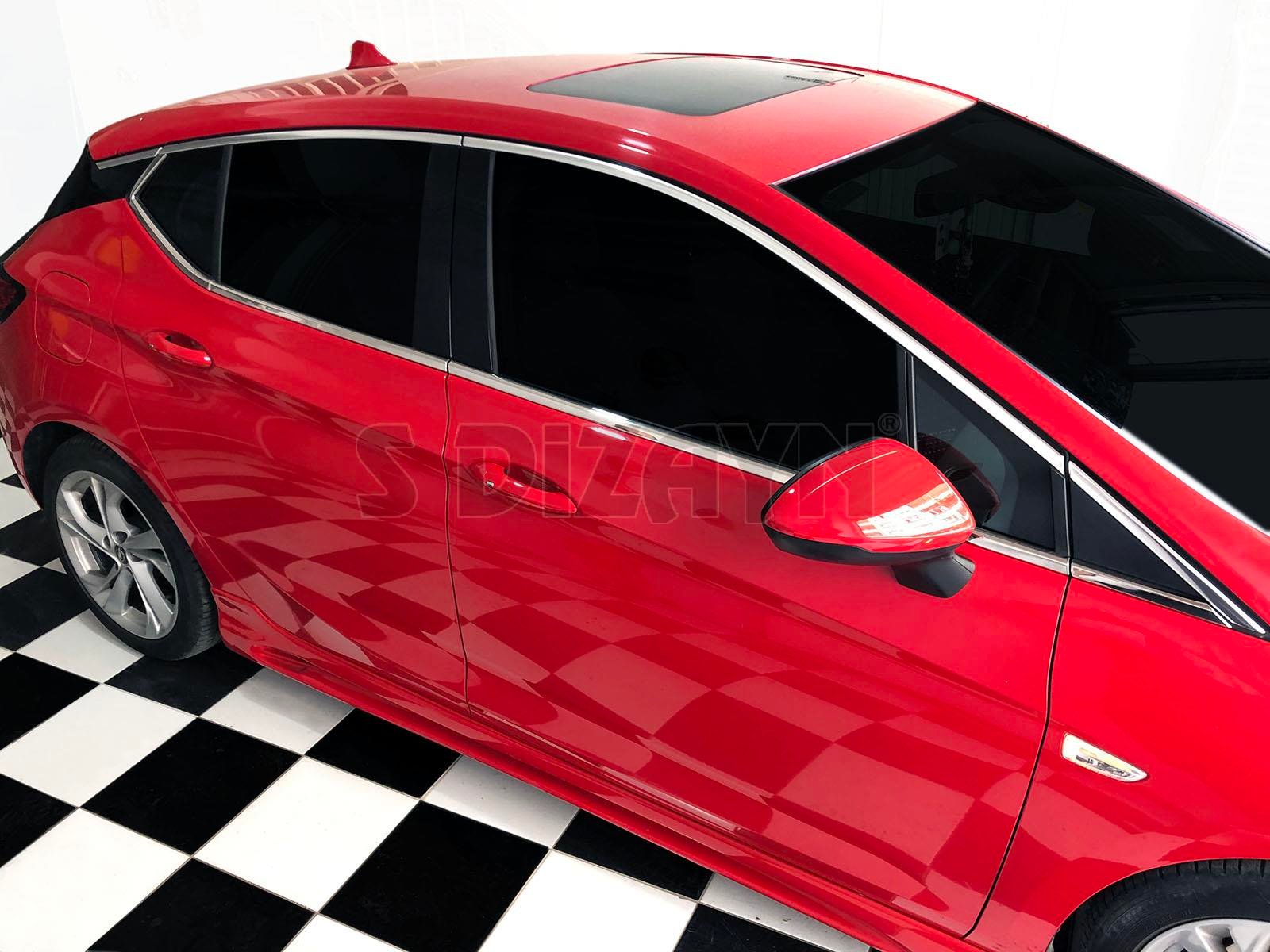 S-Dizayn Opel Astra K HB Krom Cam Çerçeve Seti 14 Prç 2015-2022 A+ Kalite