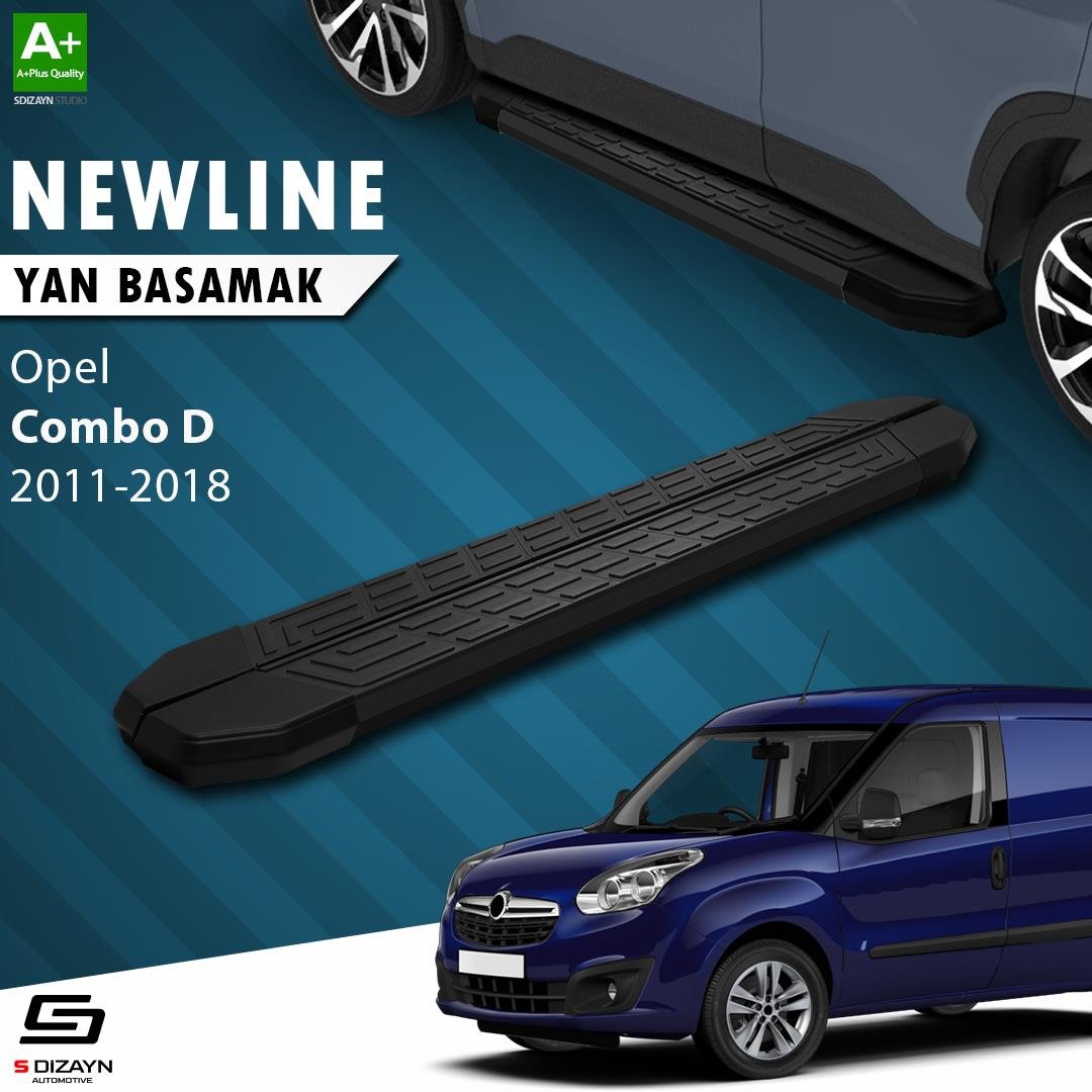 S-Dizayn Opel Combo D Uzun Şase NewLine Siyah Yan Basamak 223 Cm 2011-2018 A+ Kalite