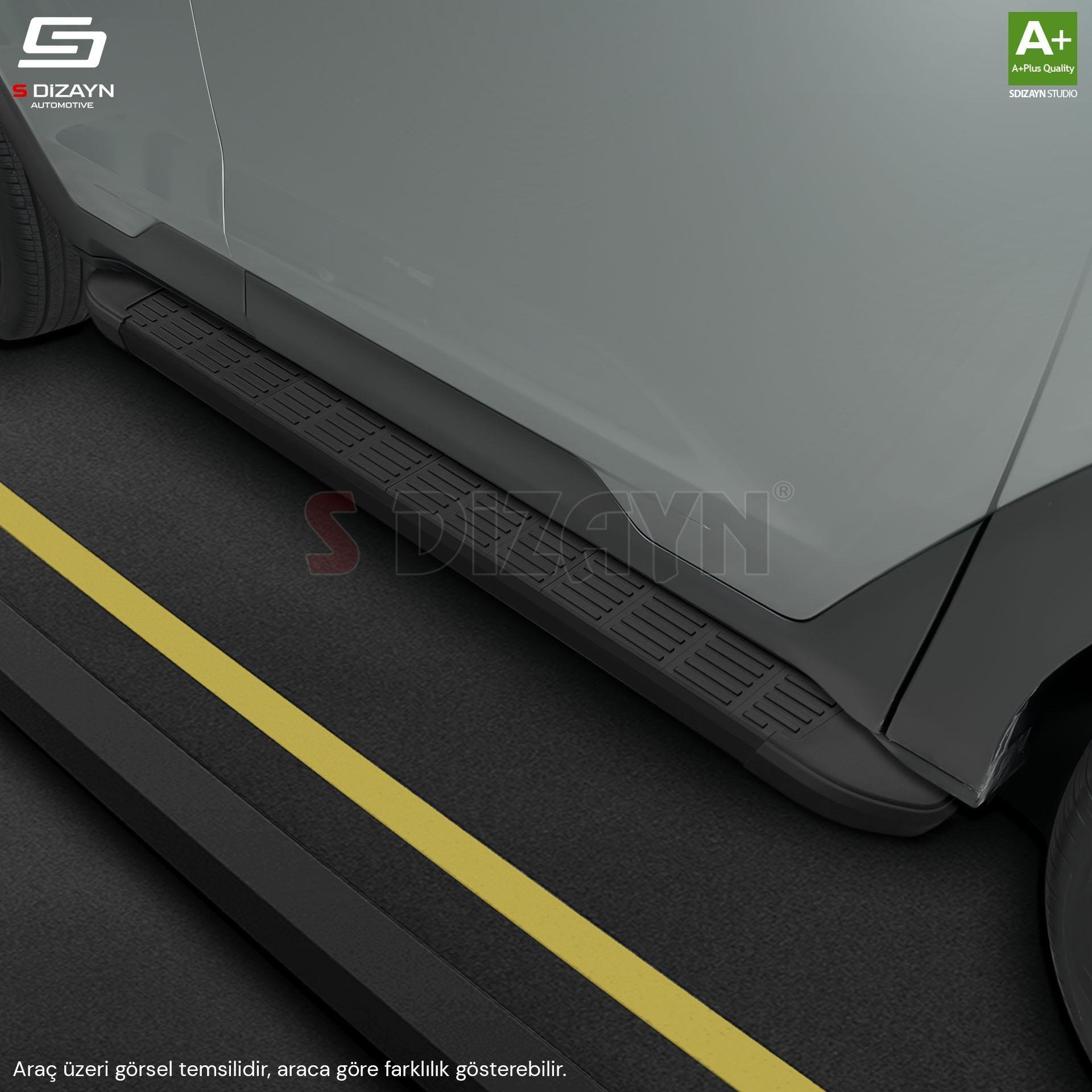 S-Dizayn Opel Combo D Uzun Şase S-Line Siyah Yan Basamak 223 Cm 2011-2018 A+ Kalite