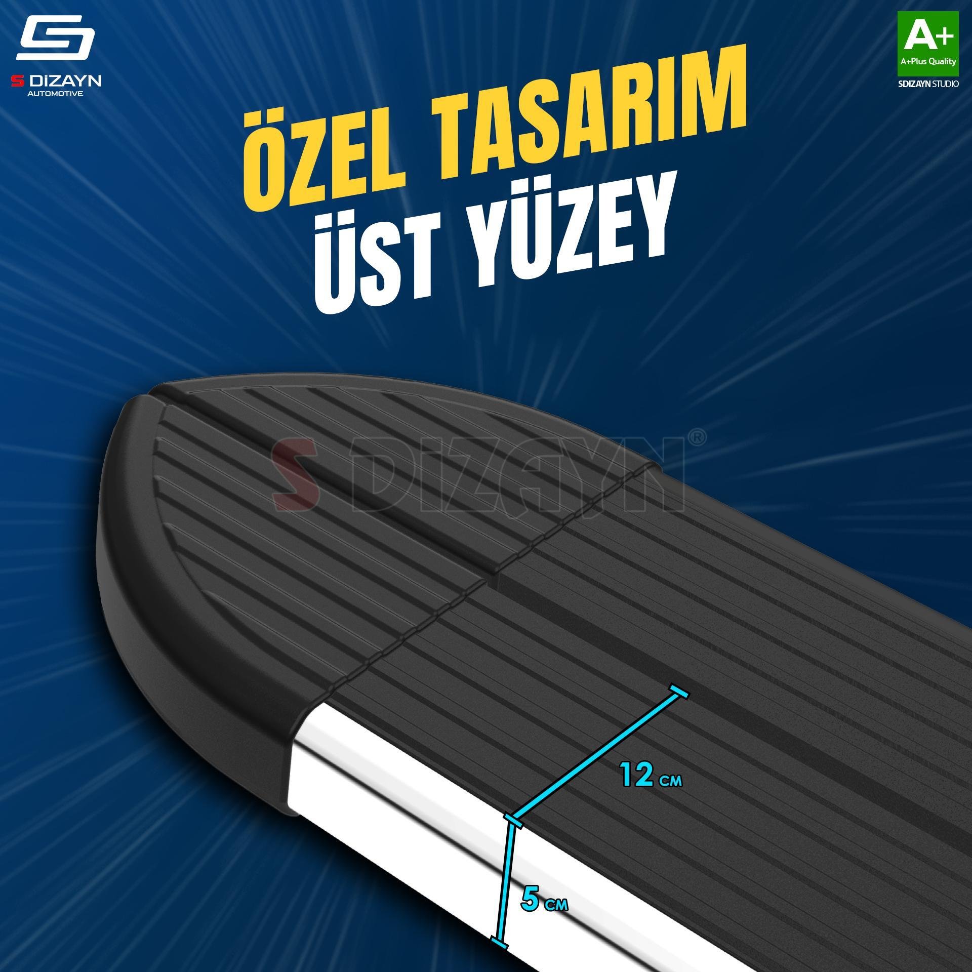 S-Dizayn Opel Combo E Kısa Şase Skyline Krom Yan Basamak 203 Cm 2018 Üzeri A+ Kalite